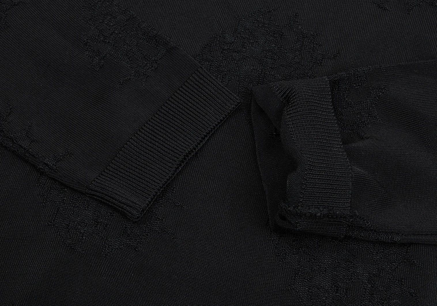 Jean Paul Gaultier Black Acrylic Stretch Embroidered Jacquard Knit, Size 48 Size US M / EU 48-50 / 2 - 5 Thumbnail