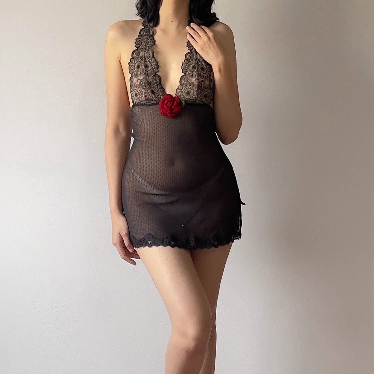 Victoria's Secret VS Black Mesh Sheer Mini Dress (XS-S) Size S / US 4 / IT 40 - 3 Thumbnail