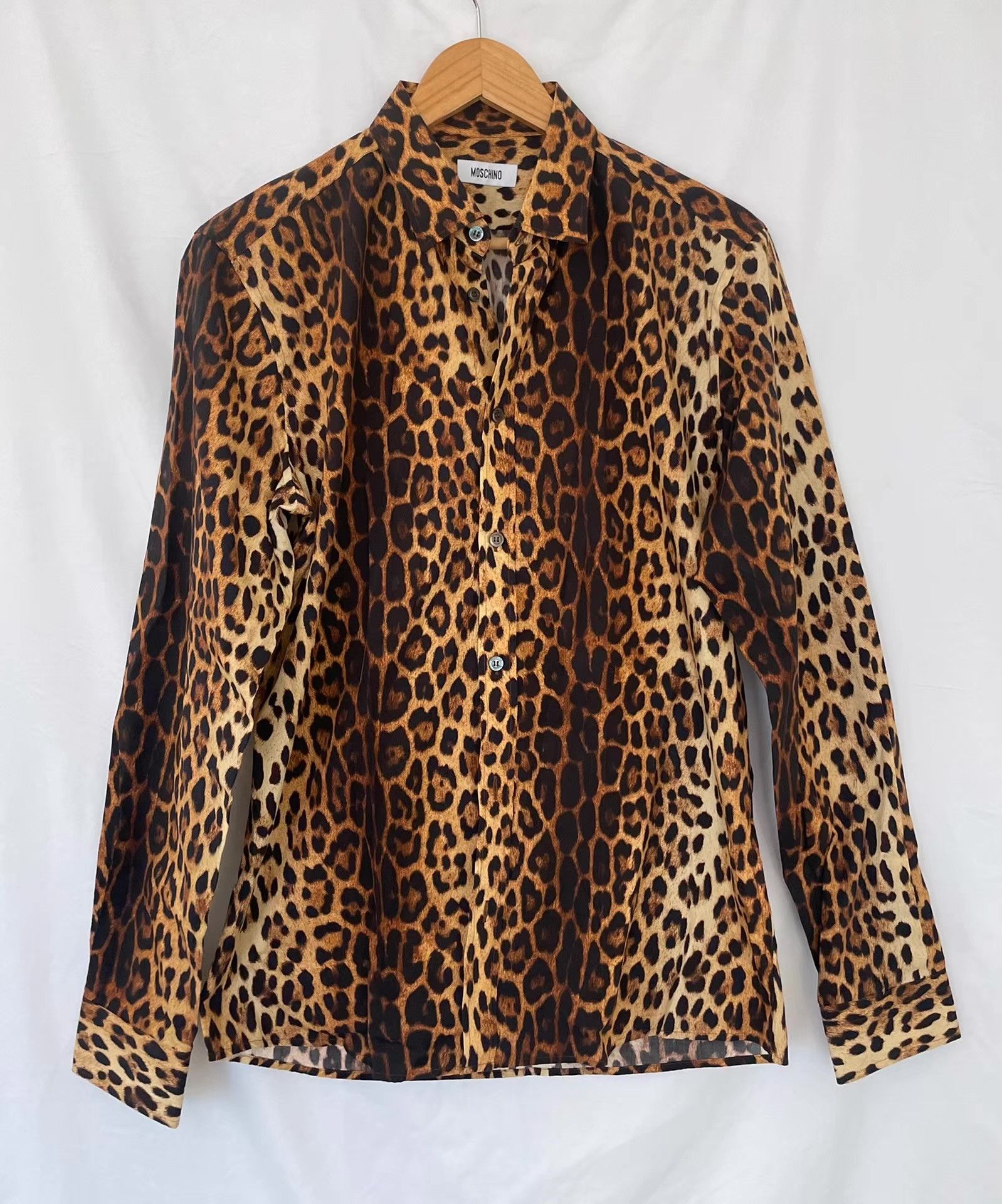 Moschino Moschino Men's Leopard Print Shirt Ｑ21 Size US M / EU 48-50 / 2 - 1 Thumbnail