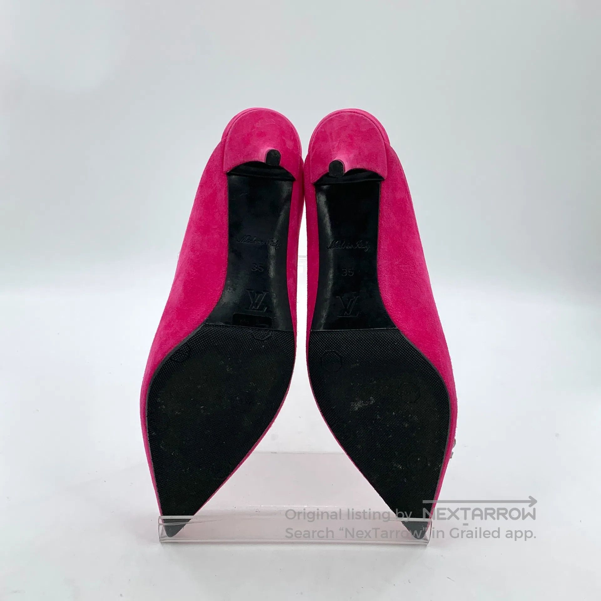 Louis Vuitton Louis Vuitton Pink pointed toe studded logo design stilett Size US 4.5 / IT 34.5 - 5 Thumbnail