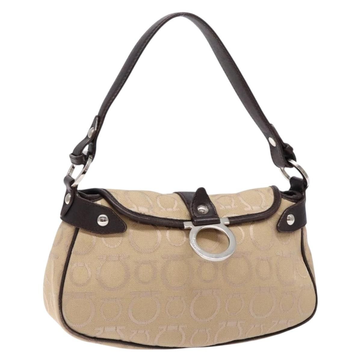 Salvatore Ferragamo Salvatore Ferragamo Gancini handbag Canvas and Leather Size ONE SIZE - 1 Thumbnail