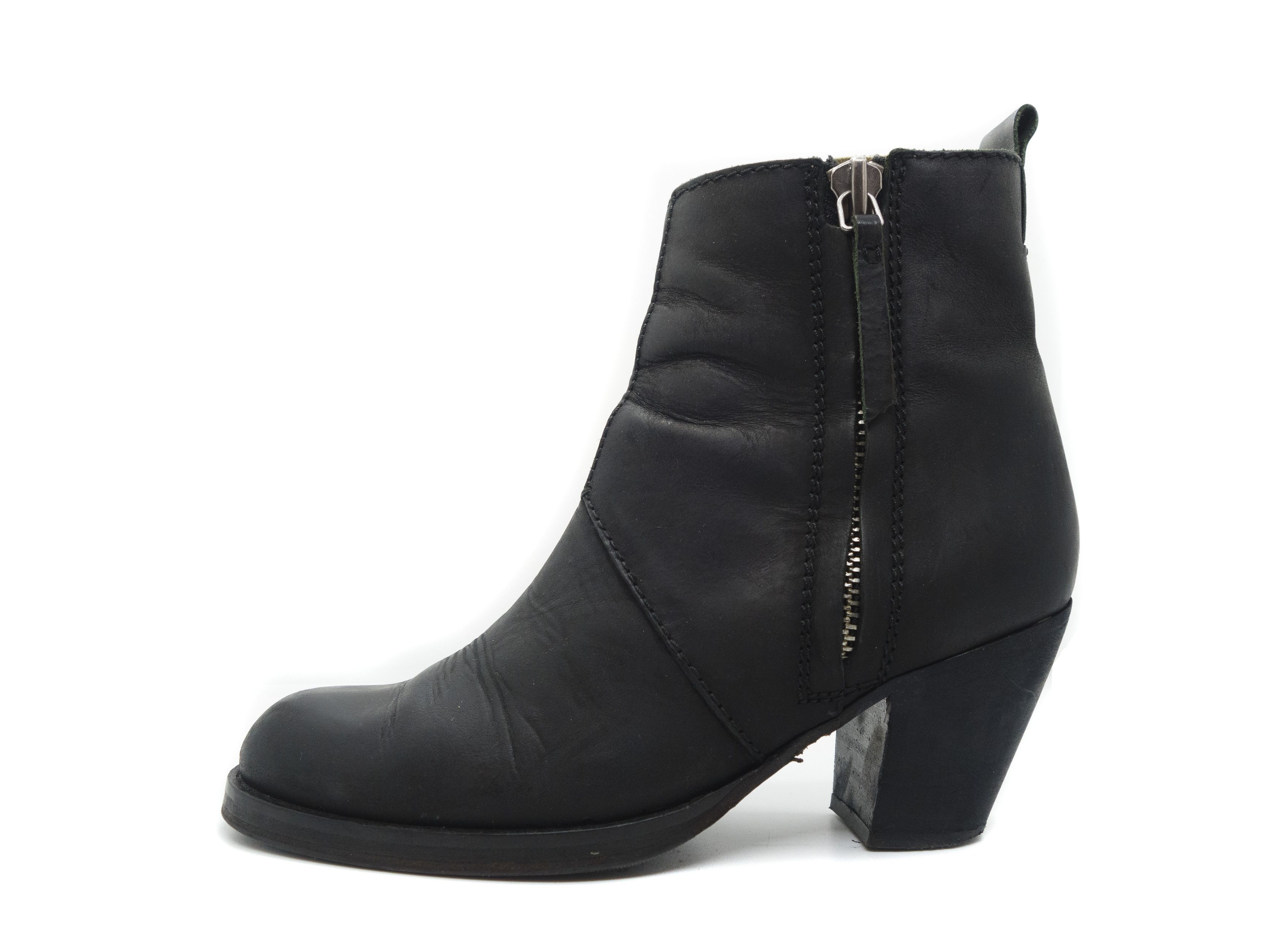 Acne Studios Zip Ankle Leather Boots Size US 7 / IT 37 - 1 Thumbnail