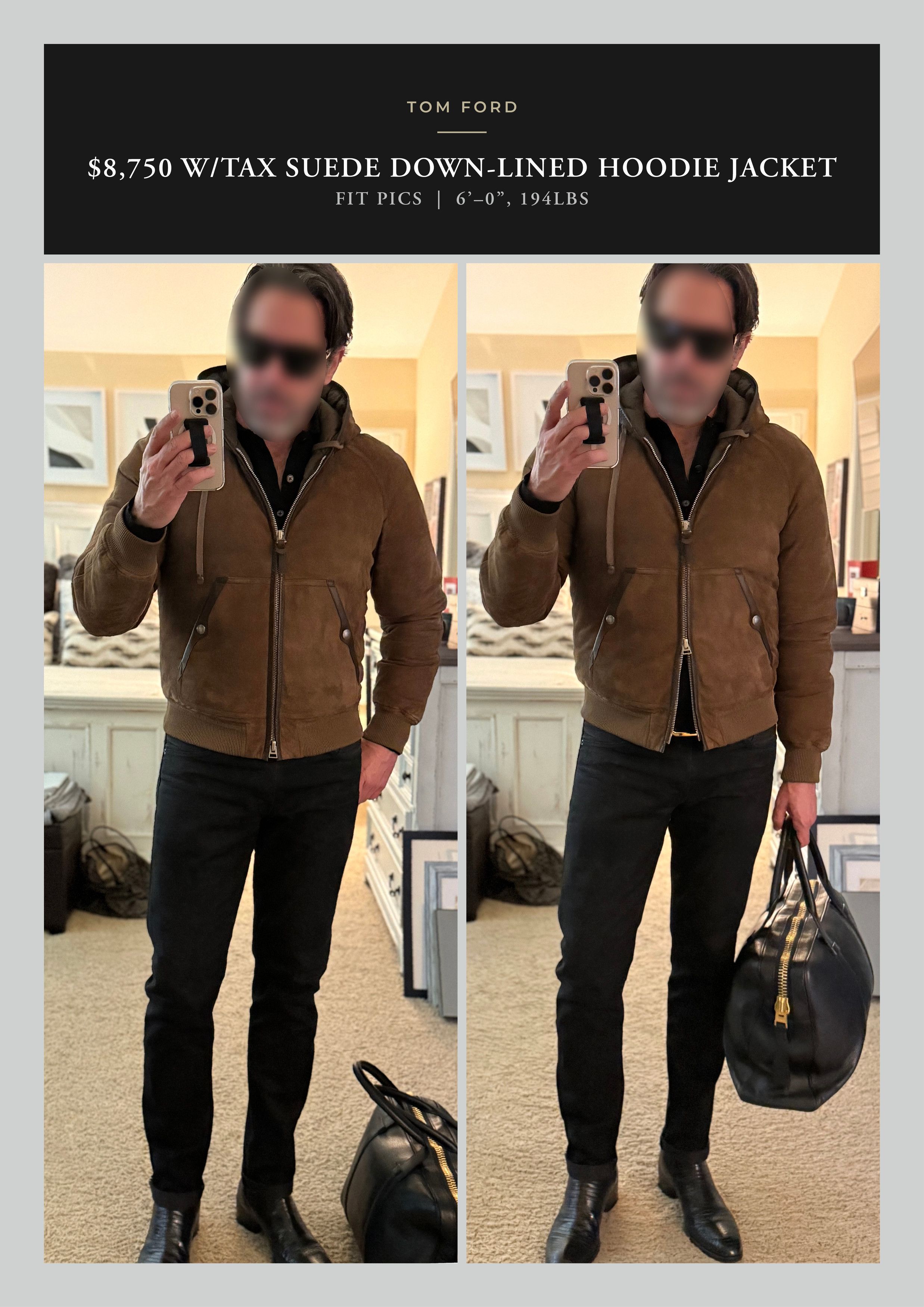 Tom Ford The Ultimate Rare $8,750 w/tax Leather Accent Suede Hoodie Size US M / EU 48-50 / 2 - 3 Thumbnail