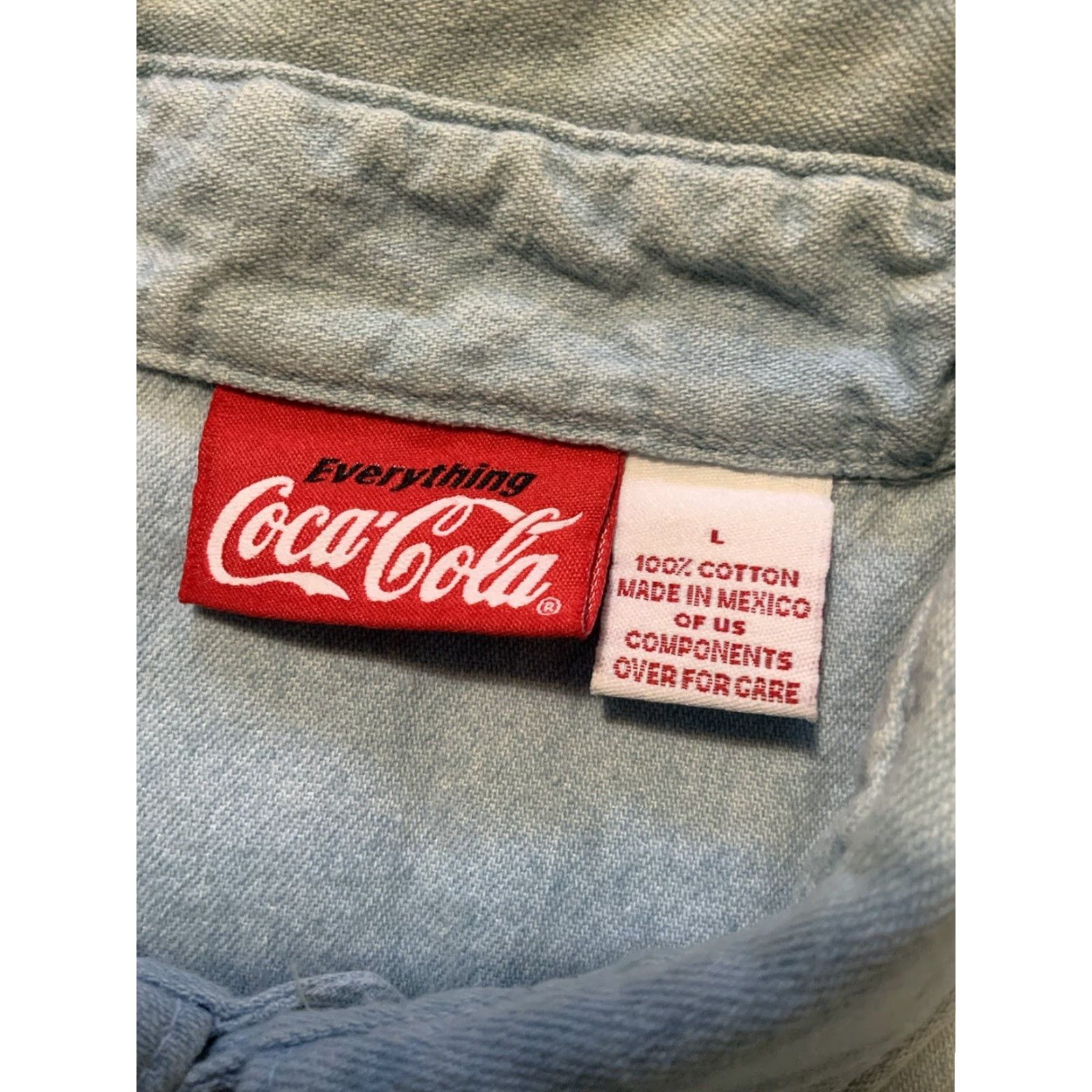 Vintage **VINTAGE Coca-Cola Coke Bottle Top Button-Up Denim Jean L/S Shirt L** User: Vintage Coca-Cola Coke Bottle Top Button-Up Denim Jean L/S Shirt L Size US L / EU 52-54 / 3 - 5 Thumbnail