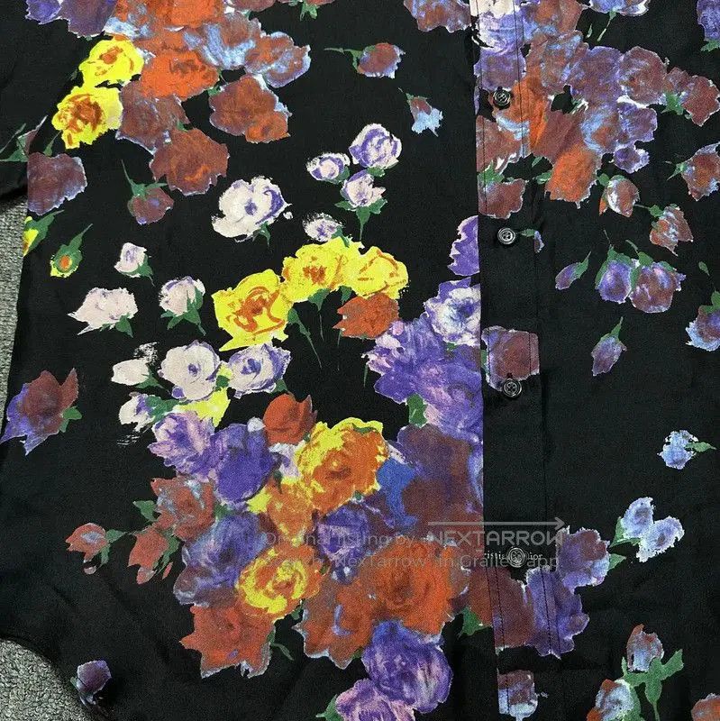 Dior Dior Floral Black Silk Long Sleeve Shirt . Size US XL / EU 56 / 4 - 3 Thumbnail