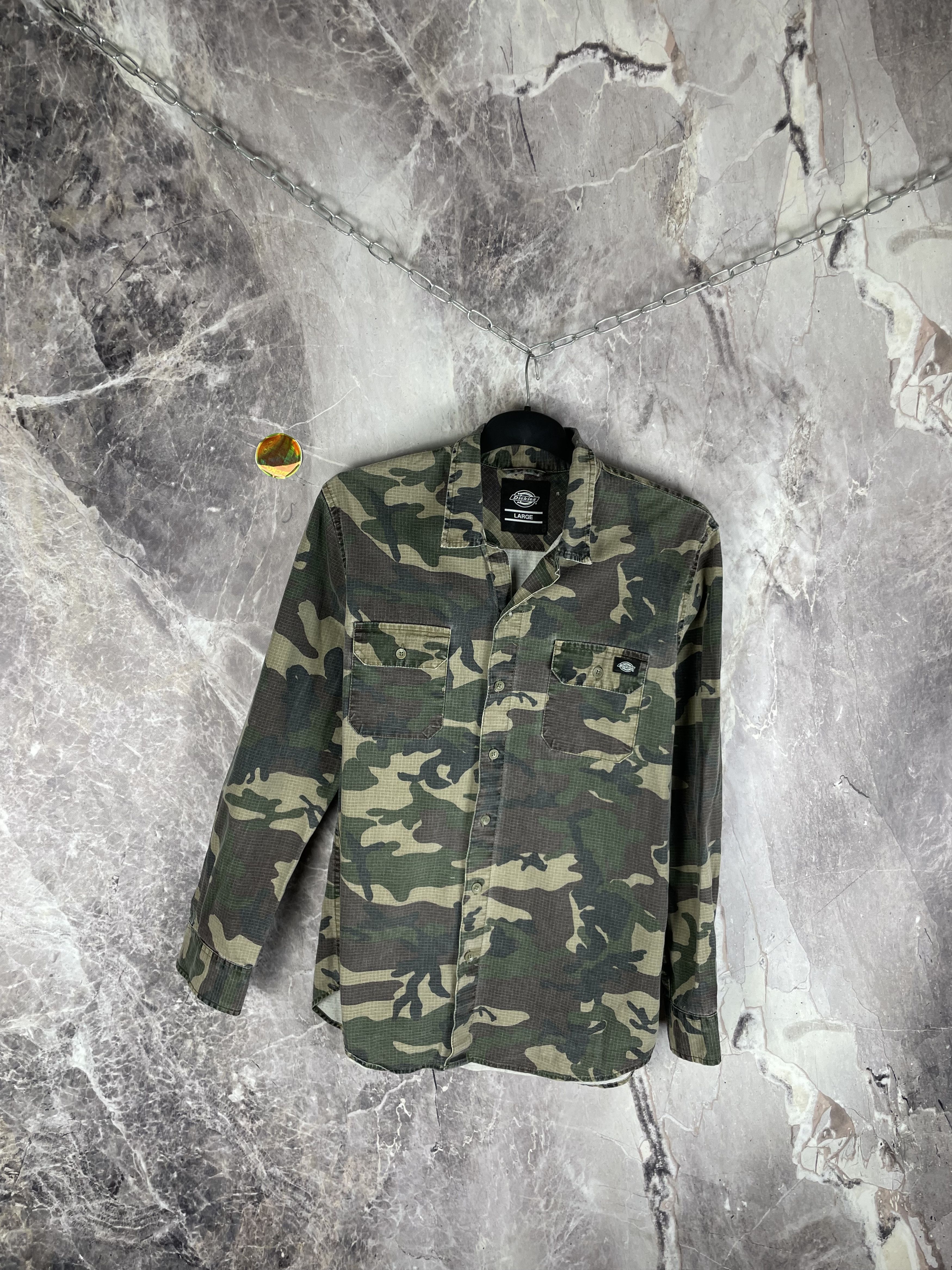 Dickies Vintage Dickies Camo Shirt Overshirt Workwear Size US L / EU 52-54 / 3 - 2 Thumbnail