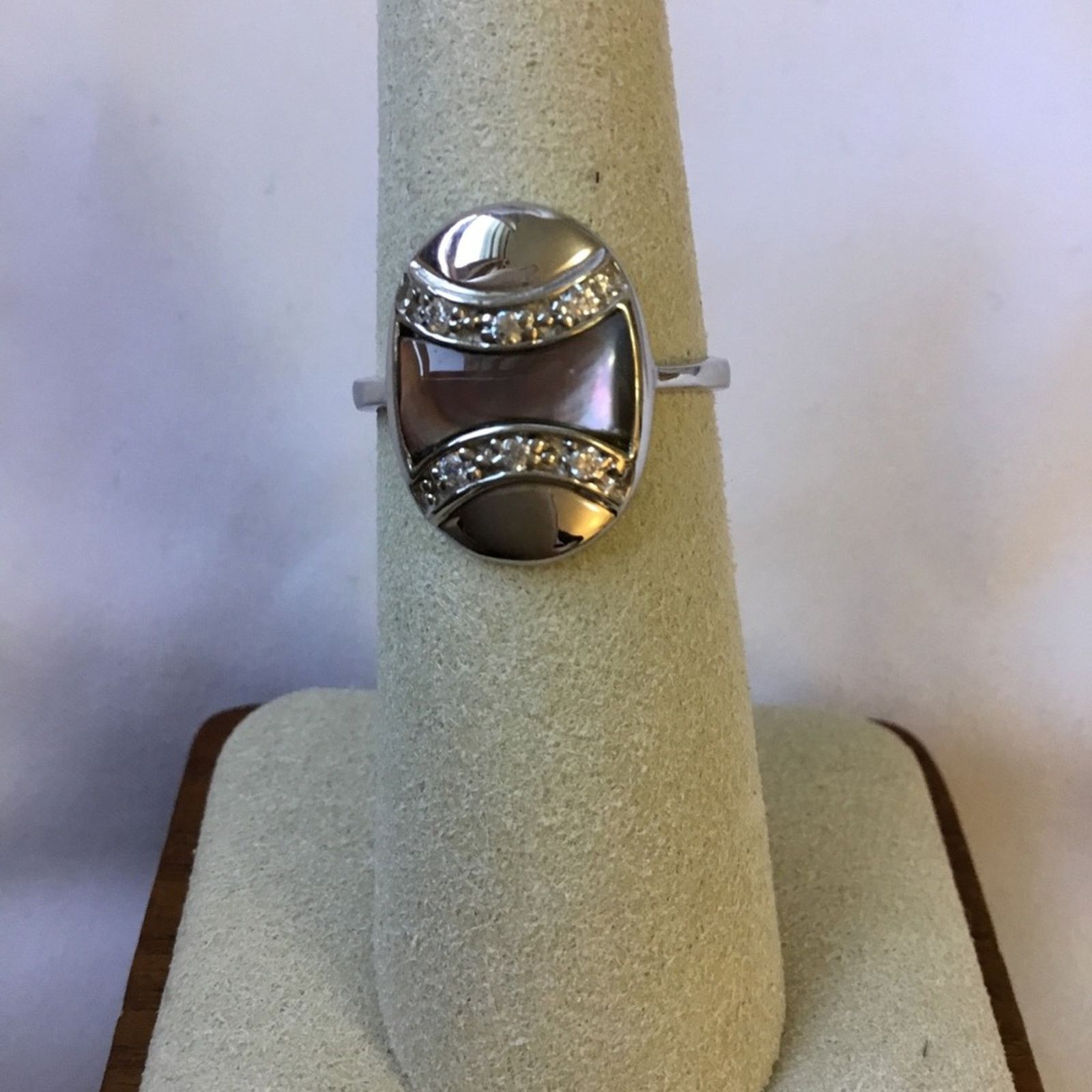 Other Sterling Silver Unique Oval Ring Size ONE SIZE - 2 Thumbnail