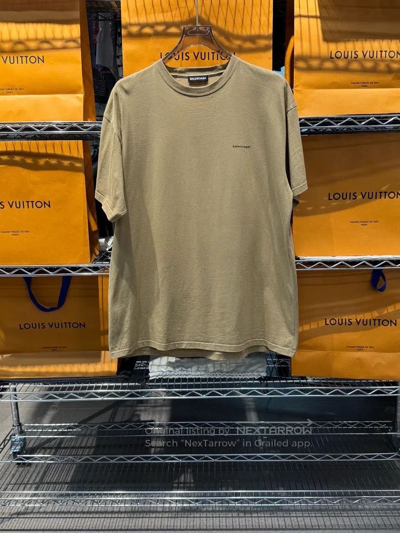 Balenciaga Balenciaga Khaki Short-Sleeve T-Shirt Size US M / EU 48-50 / 2 - 1 Thumbnail