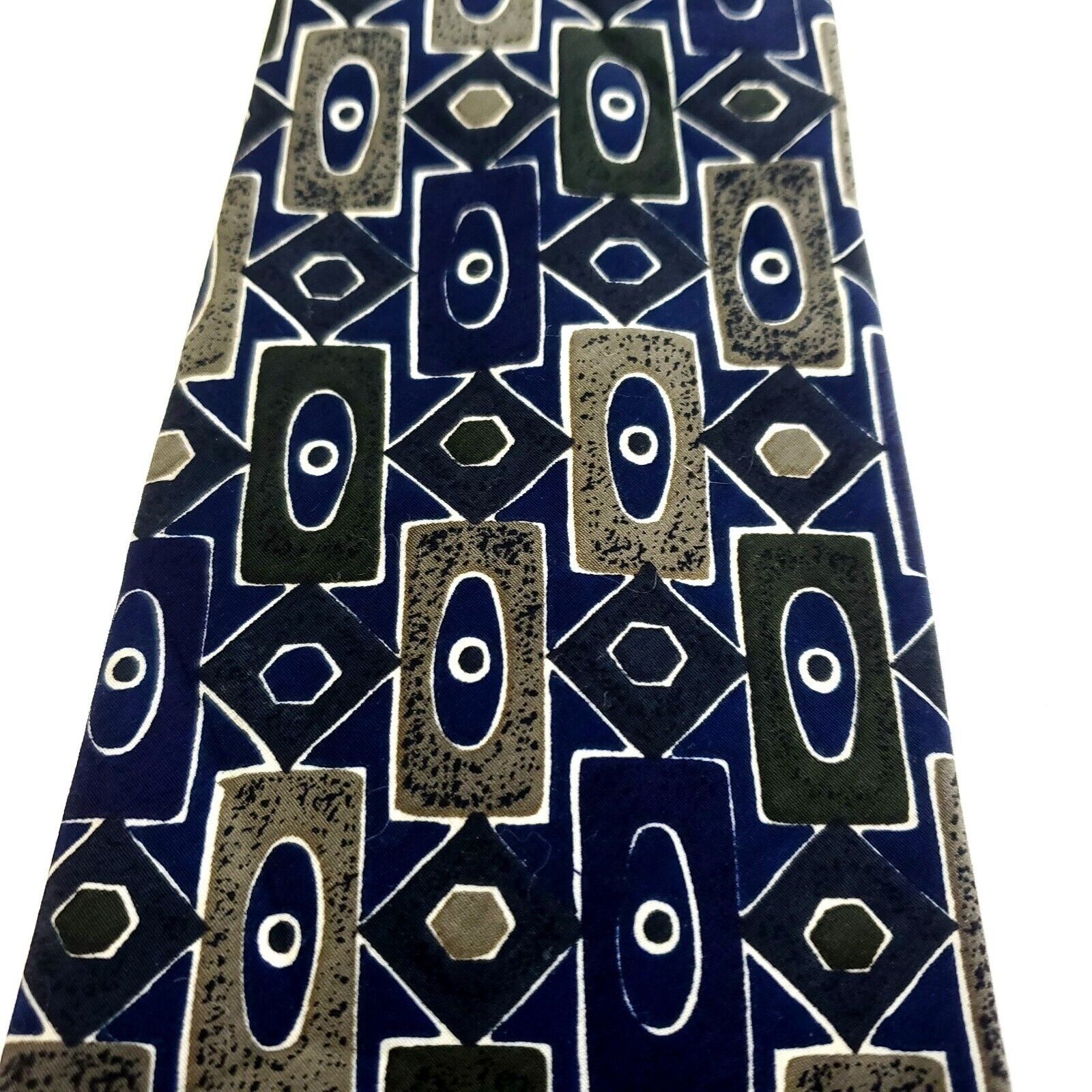 Designer Buckingham Blue Green Abstract Print Short Wide Polyester Ti Size ONE SIZE - 2 Thumbnail