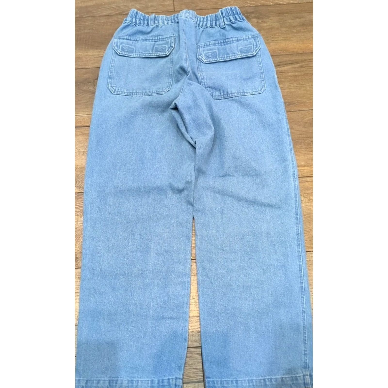 Denime Scandia Woods Denim Jeans Light/Medium Wash 30S Elastic Women Tapered 100% Cotton Pockets Jeans Blues Size 30" / US 8 / IT 44 - 4 Thumbnail