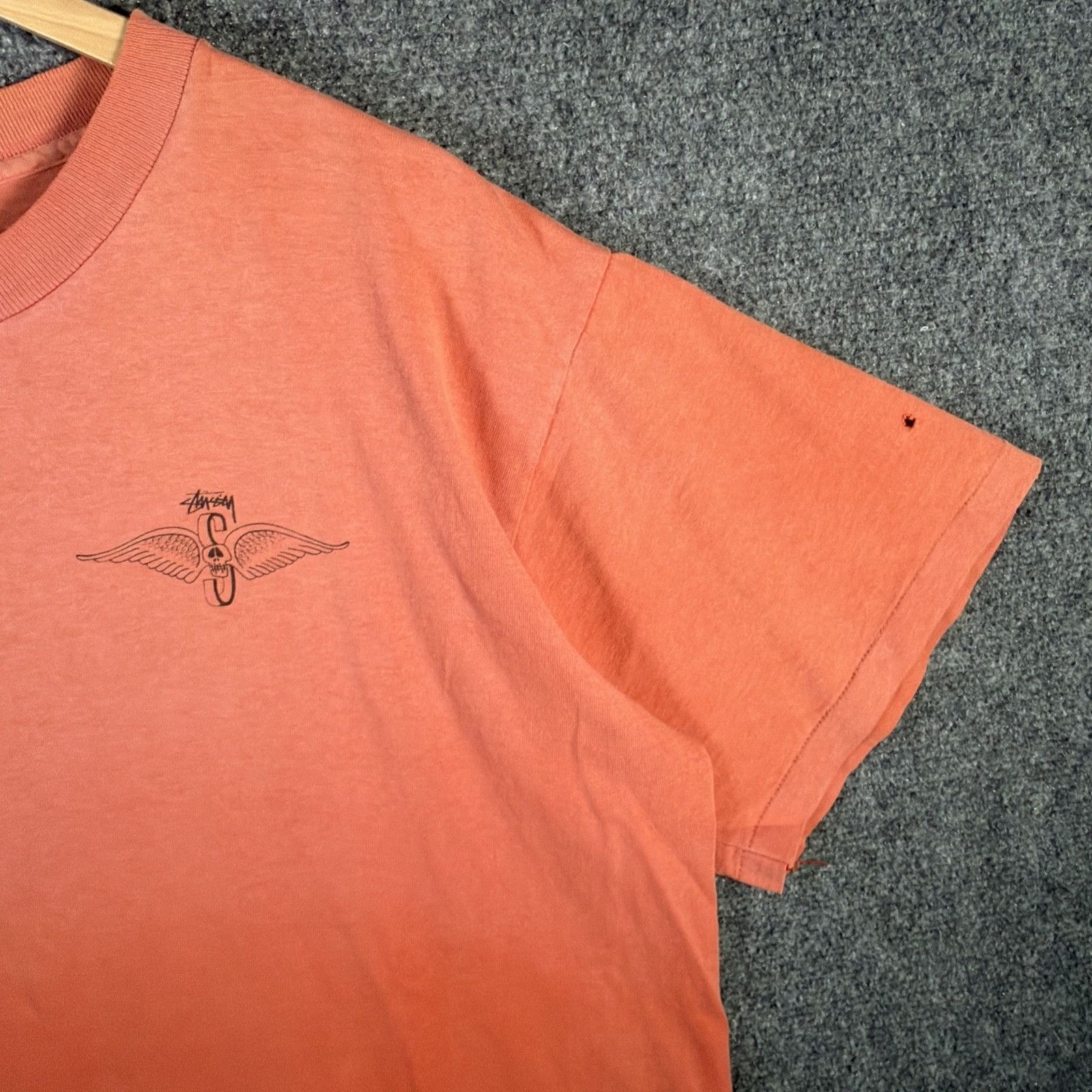 Stussy Vintage Stussy Shirt XL Orange 90s Skate Surf Wings Skull Size US XL / EU 56 / 4 - 9 Thumbnail