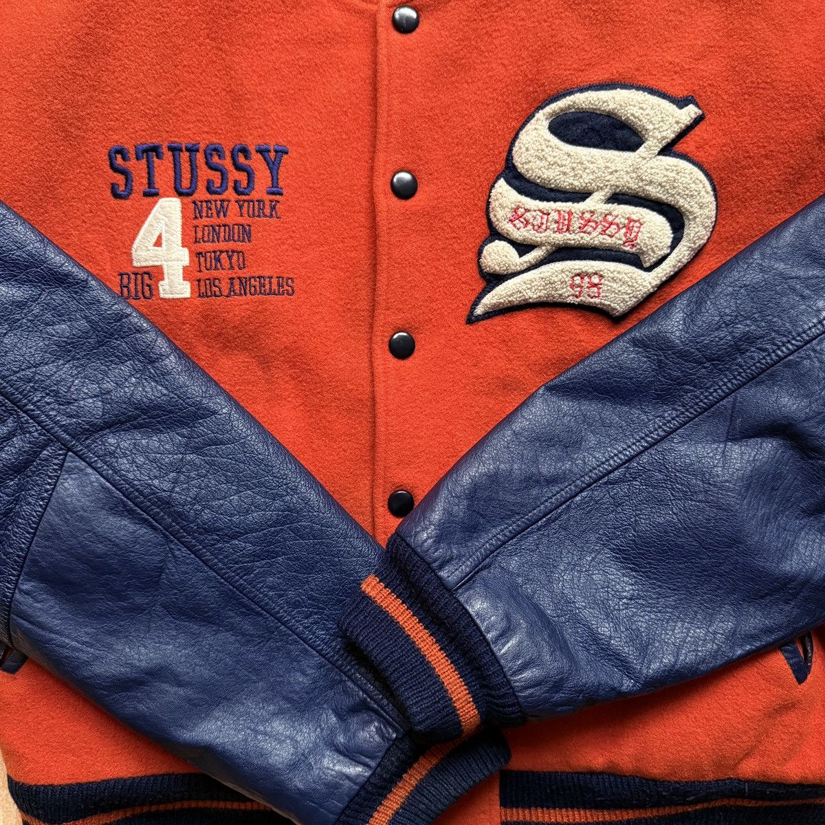 Stussy Stussy 90’s old Big 4 varsity jacket Size US L / EU 52-54 / 3 - 3 Thumbnail