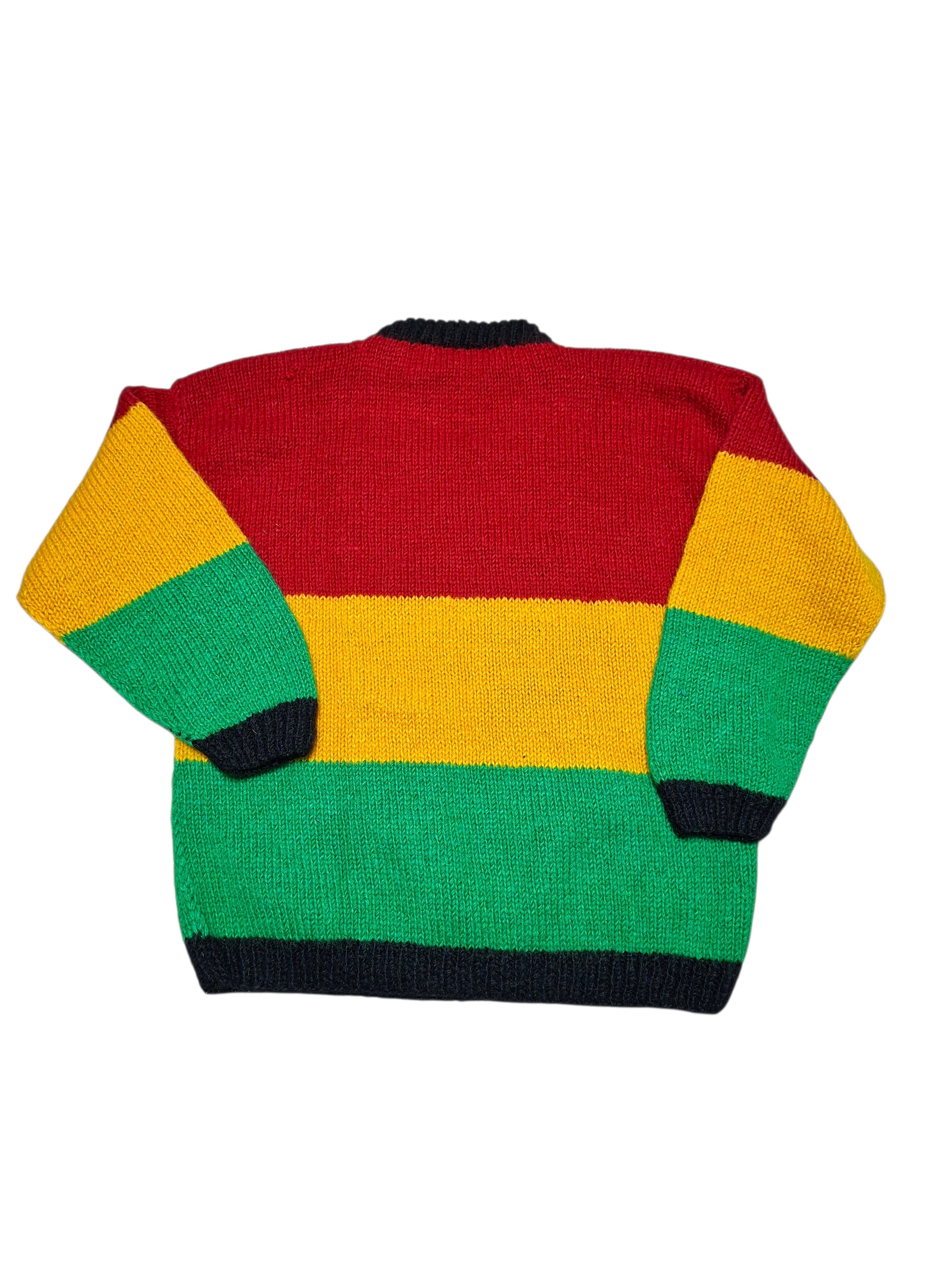 Bob Marley 90S RASTAFARI 420 JAMAICA WARM KNIT SWEATER 100% WOOL Size US L / EU 52-54 / 3 - 3 Thumbnail