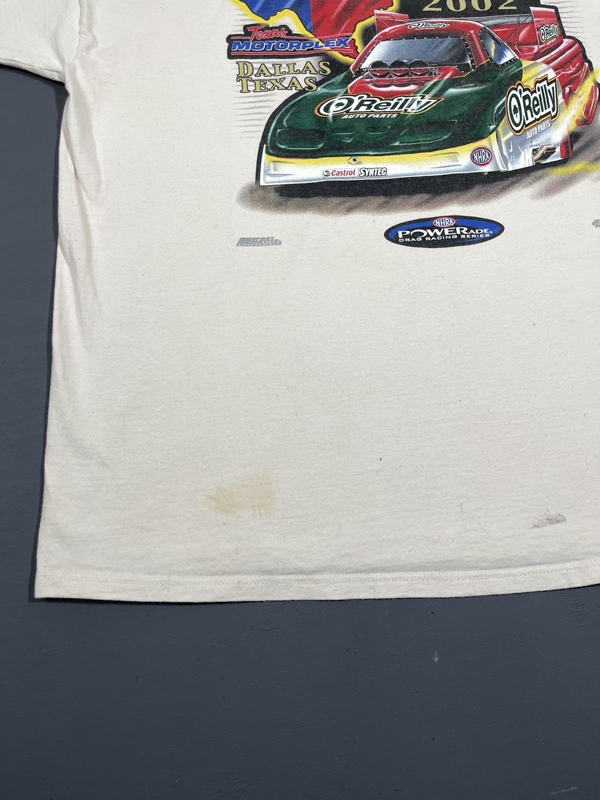 Jerzees 2002 O'Reilly Fall Nations Drag Nascar Vintage T-shirt Size US XL / EU 56 / 4 - 15 Thumbnail