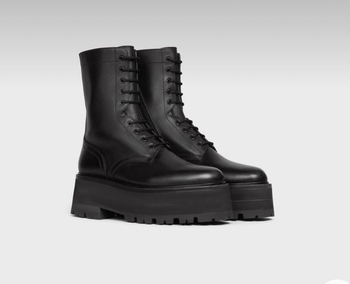 Celine Celine Leather Bulky Lace Up Boots Size US 11 / EU 44 - 1 Thumbnail