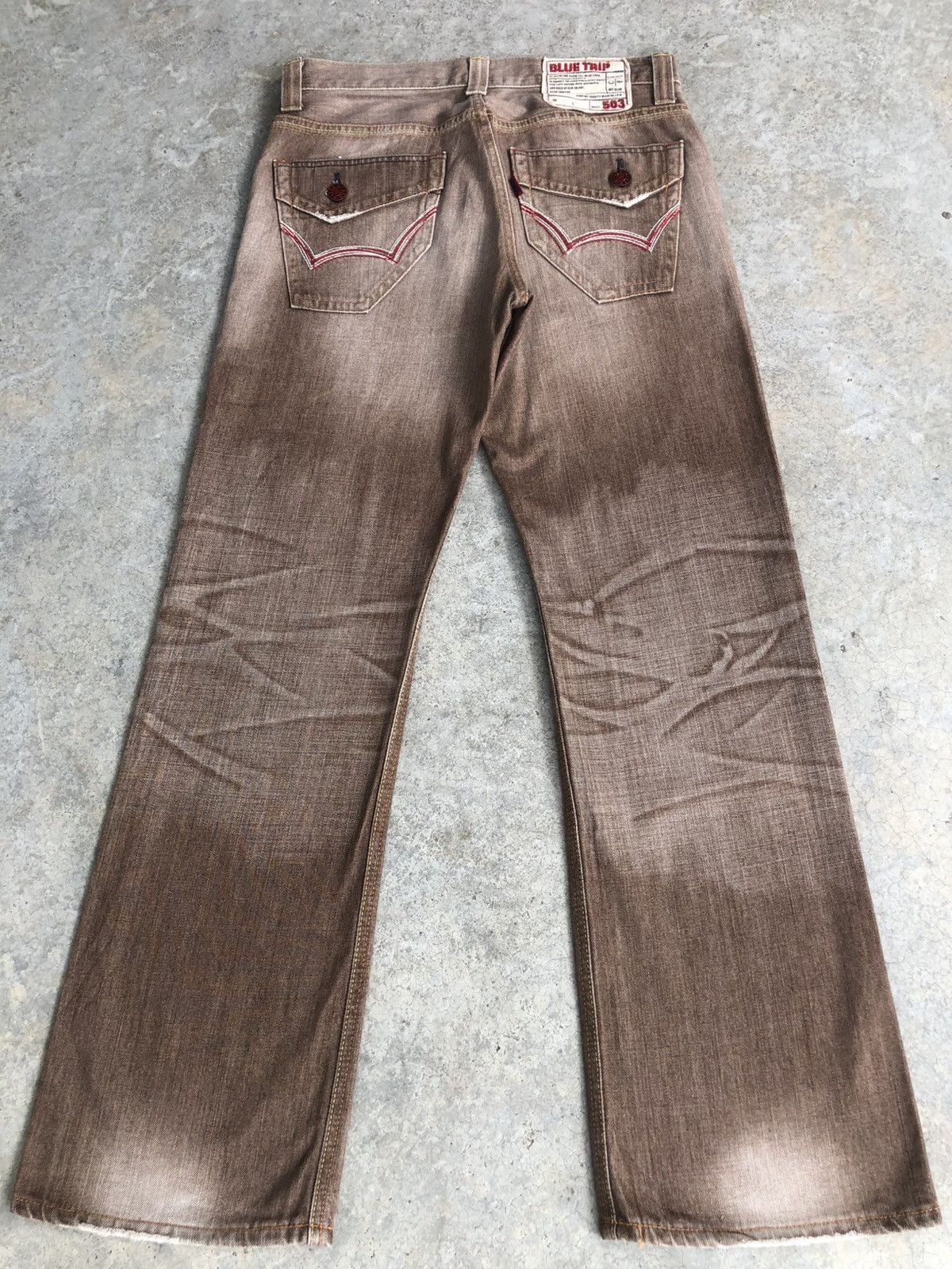 If Six Was Nine Japanese Edwin 503 Flared Jeans Distressed Size US 33 - 2 Thumbnail
