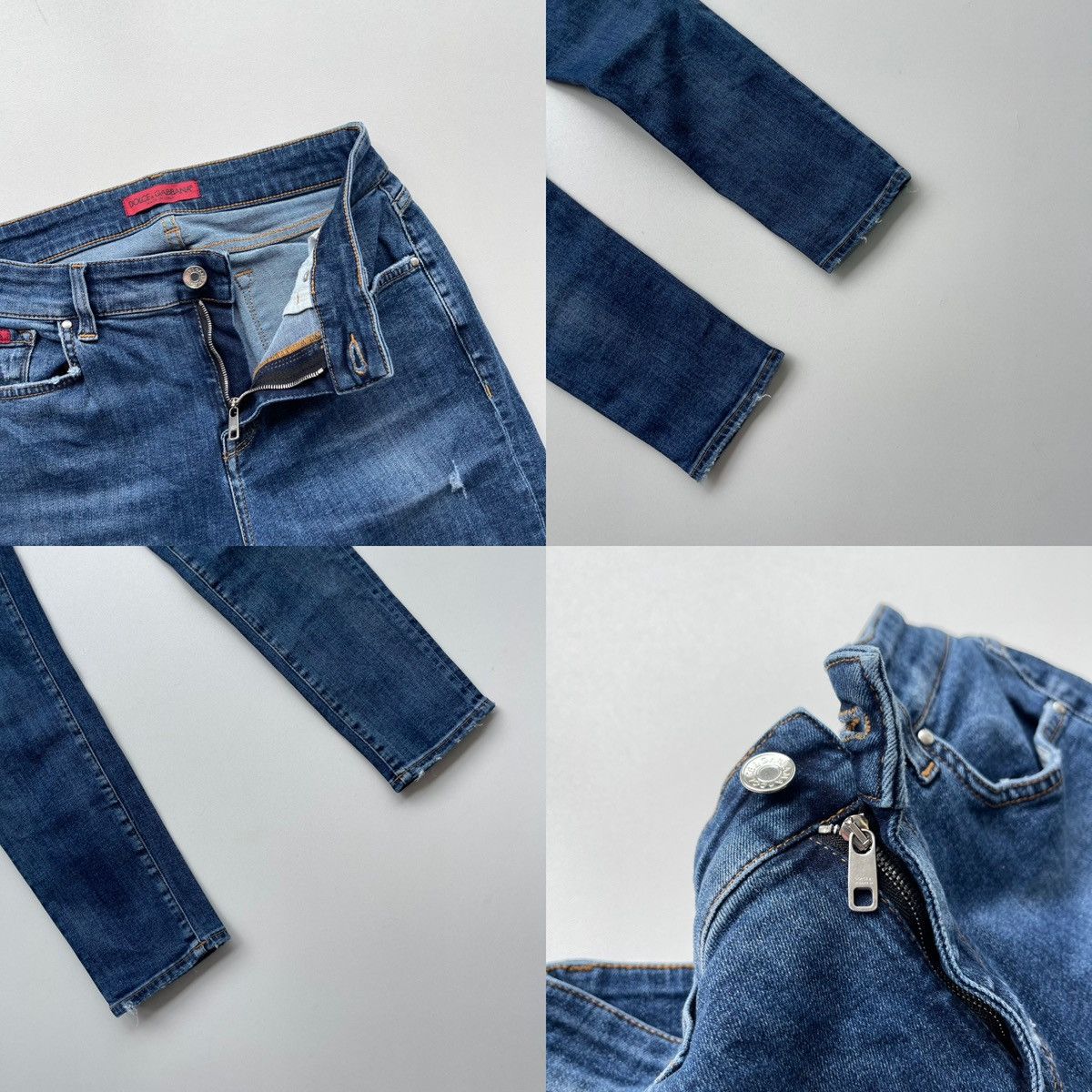 Dolce & Gabbana Dolce & Gabbana Distressed Slim Fit Straight Jeans Blue Size 28" / US 6 / IT 42 - 5 Thumbnail