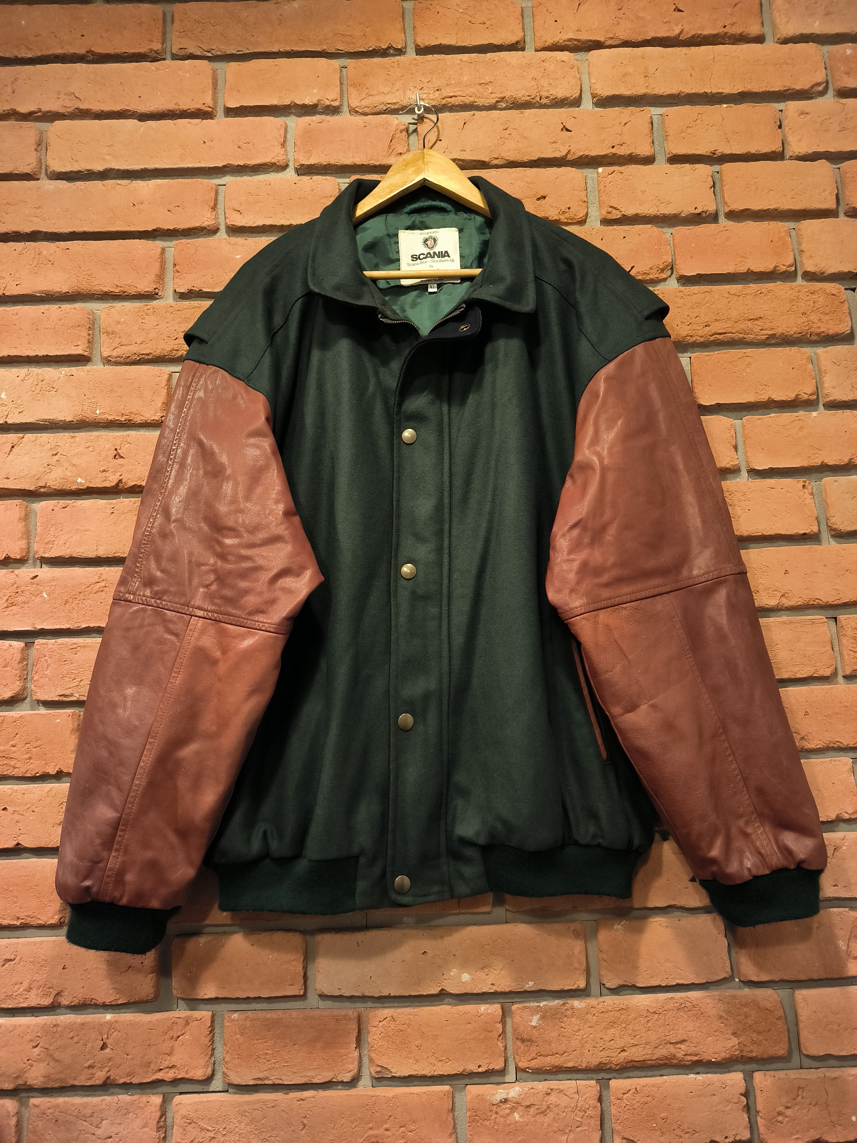Vintage Vintage Scania Varsity Jacket Bomber Wool Green Regenta Size US XL / EU 56 / 4 - 1 Thumbnail