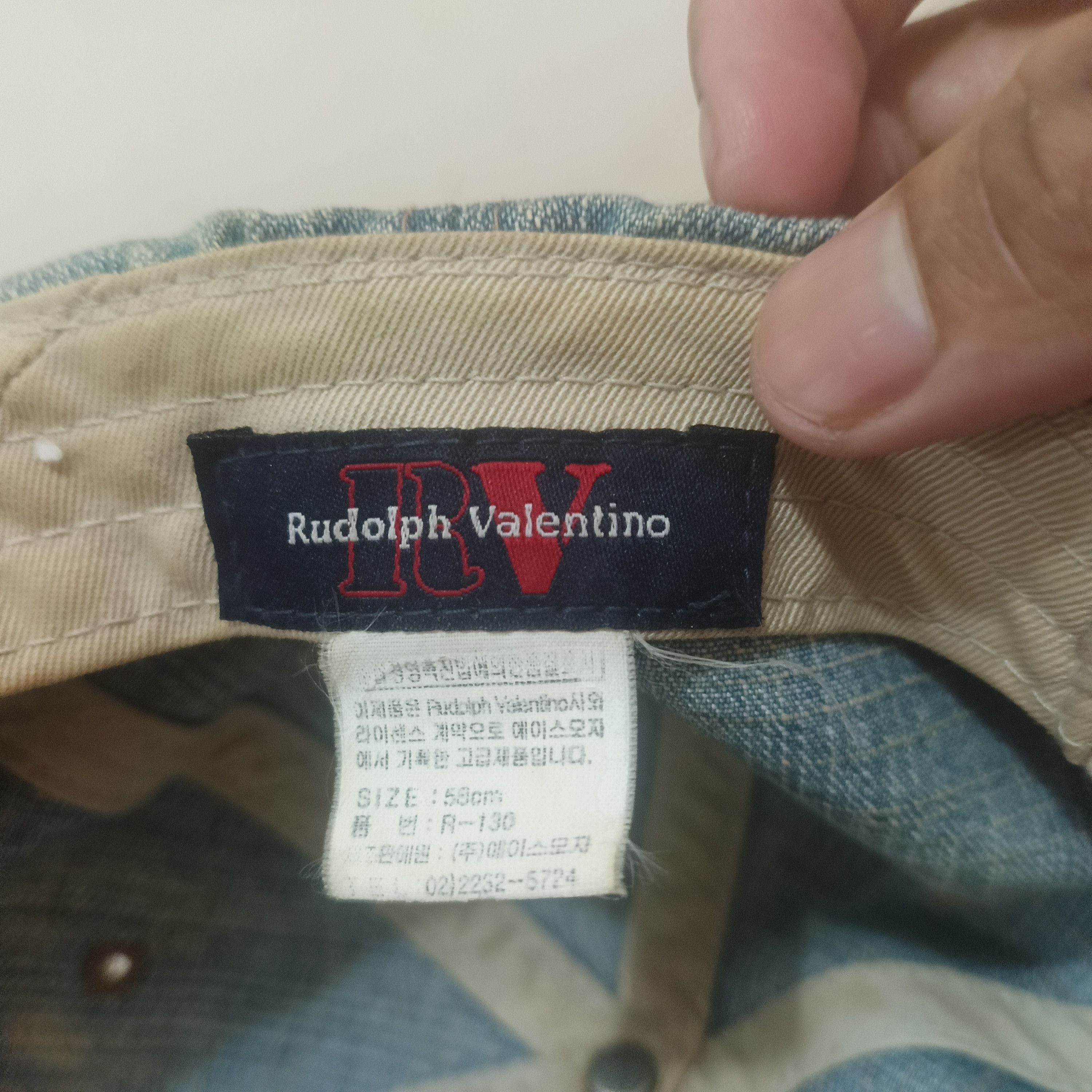 Valentino Vintage Rudolph Valentino Distressed Denim Style Cap Hat Size ONE SIZE - 11 Thumbnail
