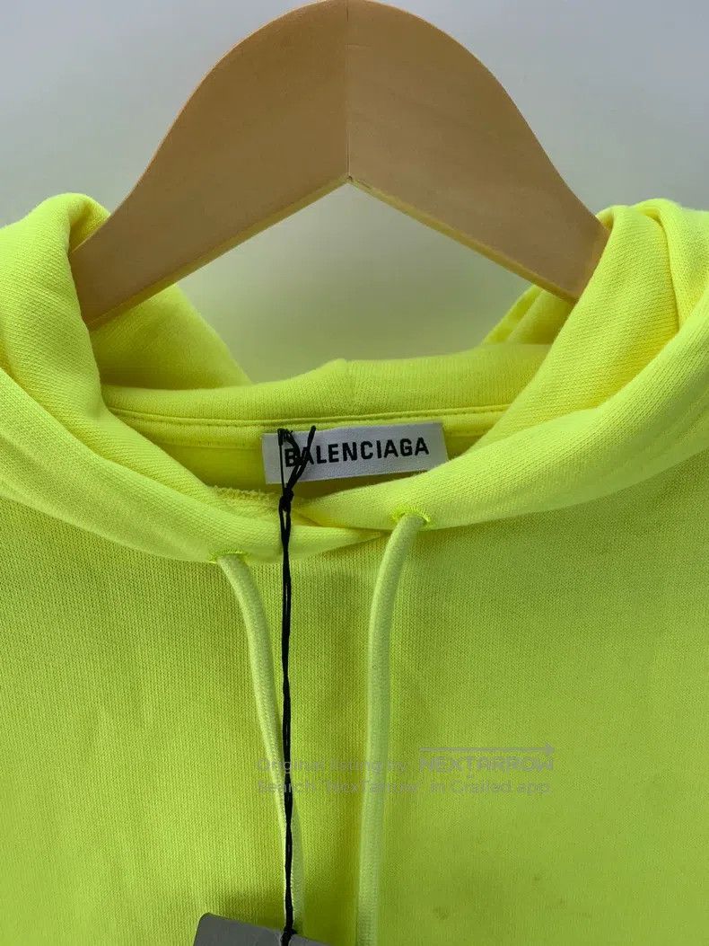 Balenciaga Balenciaga Neon Yellow Hooded Sweatshirt Size US M / EU 48-50 / 2 - 4 Thumbnail