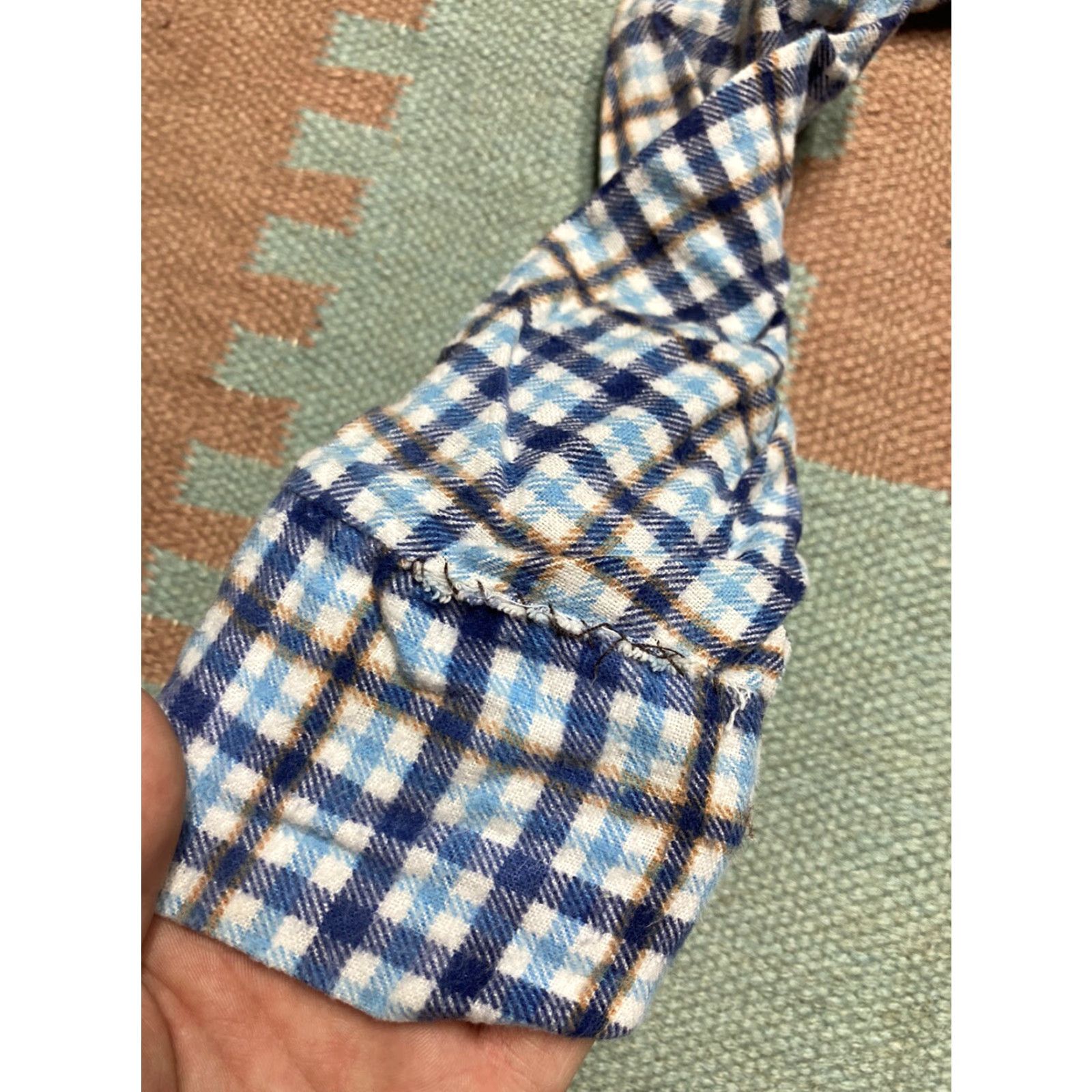 Vintage VINTAGE 70s 80s flannel shirt perma pressed cotton plaid checkered medium Blue Mens Long Sleeve Button-Up M Size US M / EU 48-50 / 2 - 4 Thumbnail