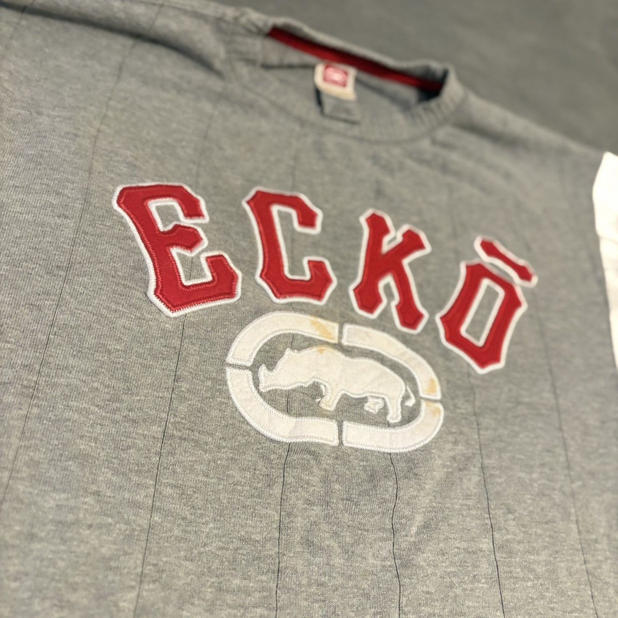 Vintage Y2K Ecko Unltd Rhino Spellout Knit Shirt XXL