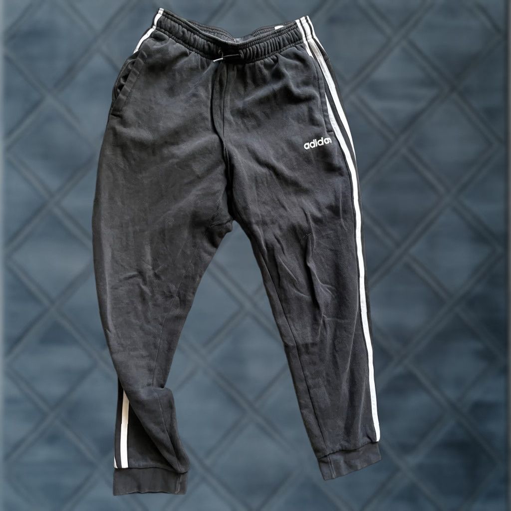 Adidas Adidas Sweatpants Black Solid Logo Mens Small 28in Inseam ClimaCool Fleece Activewear Pants Mens Size US 29 - 1 Thumbnail