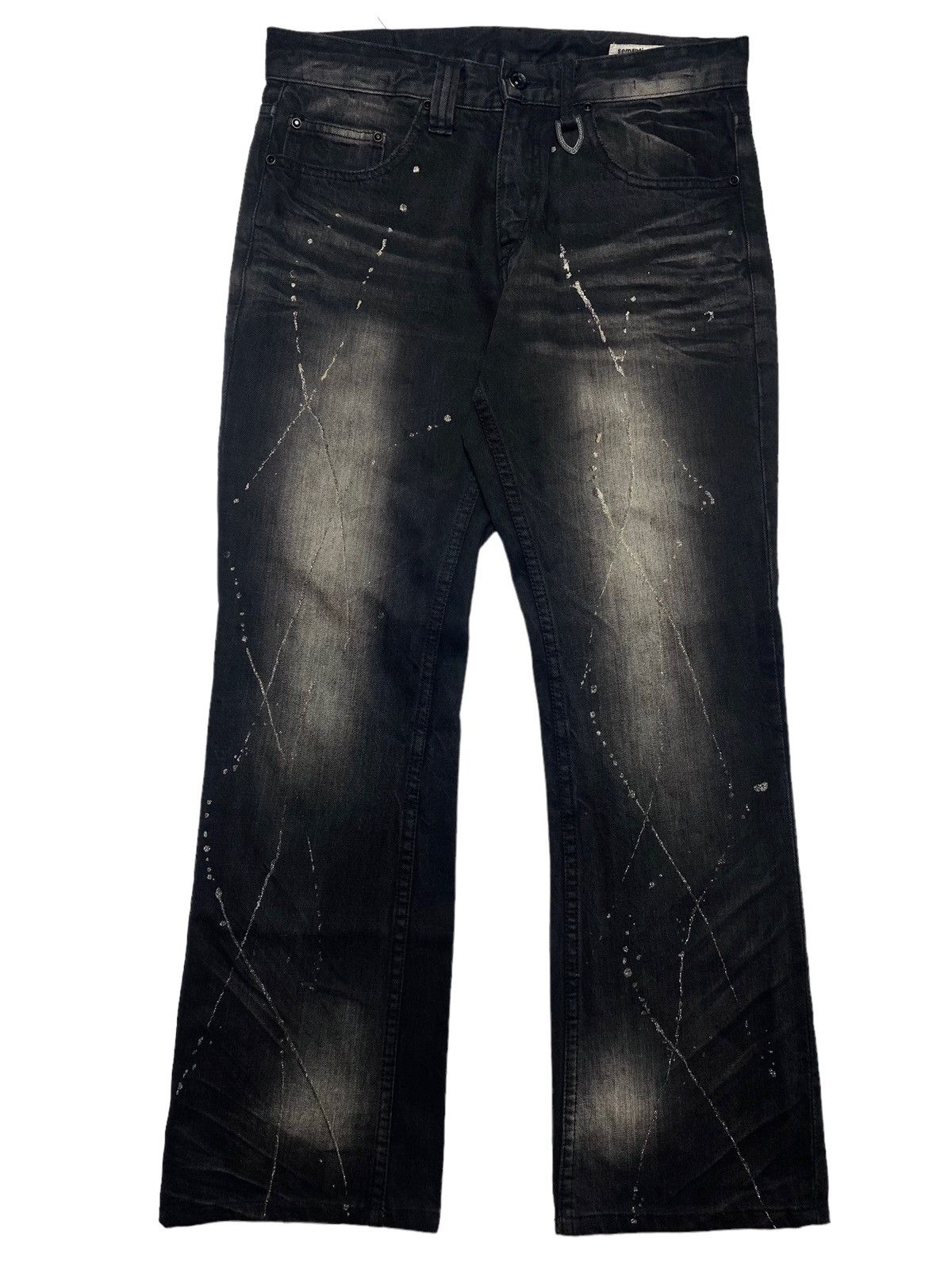 image of 14Th Addiction x If Six Was Nine 2000S Semantic Design - Black Washed Glitter Denim, Men's (Size 30