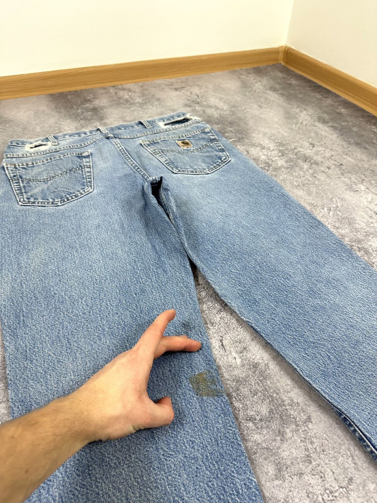 Carhartt Vintage Carhartt Distressed Light Blue Denim Opium USA Jeans Size US 34 / EU 50 - 4 Thumbnail