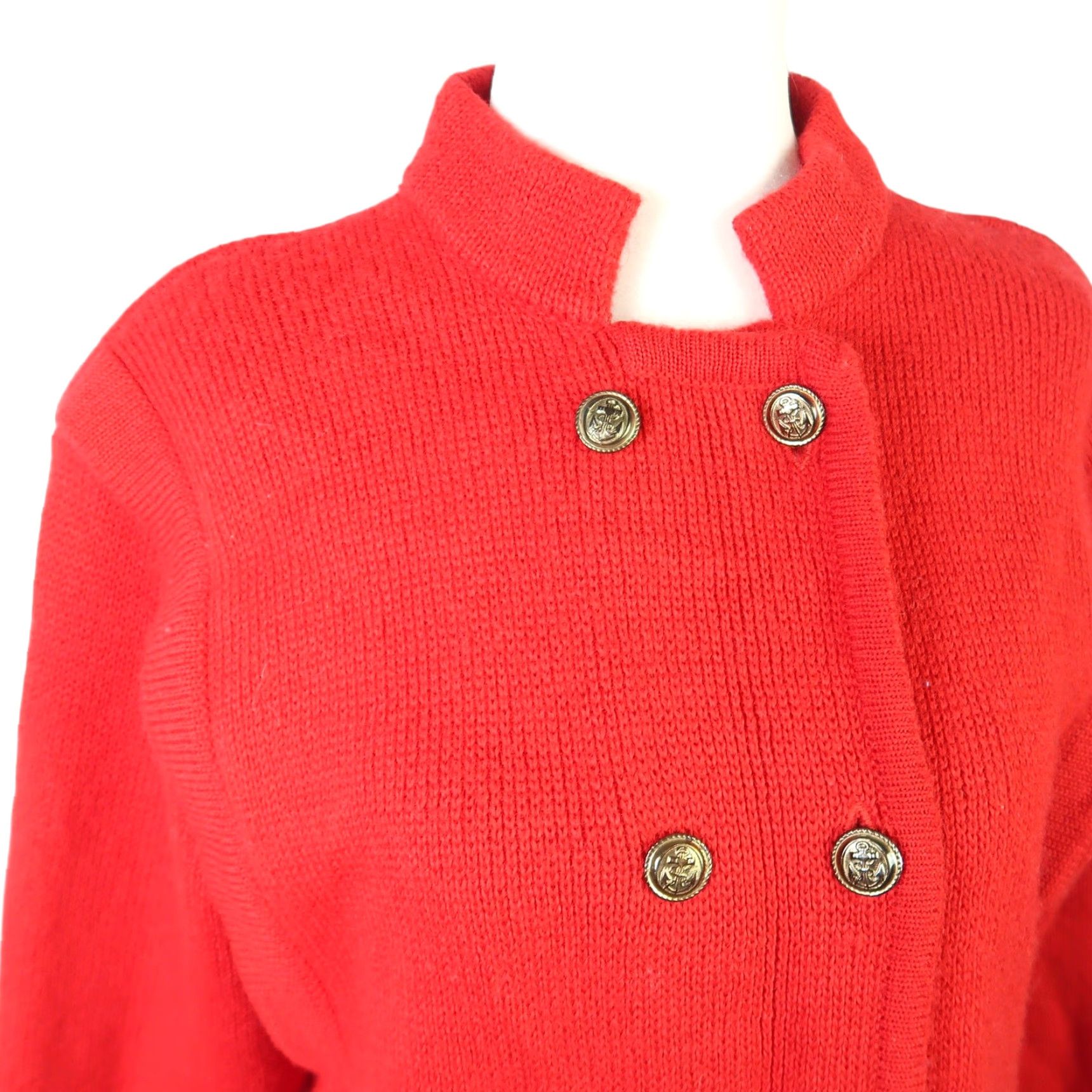 Talbots VINTAGE Talbots Cardigan Wool Knit Double Breasted Red S Sweater Women's 90s 80s Long Sleeve Front Button Casual Workwear Fall Winter Size S / US 4 / IT 40 - 2 Thumbnail