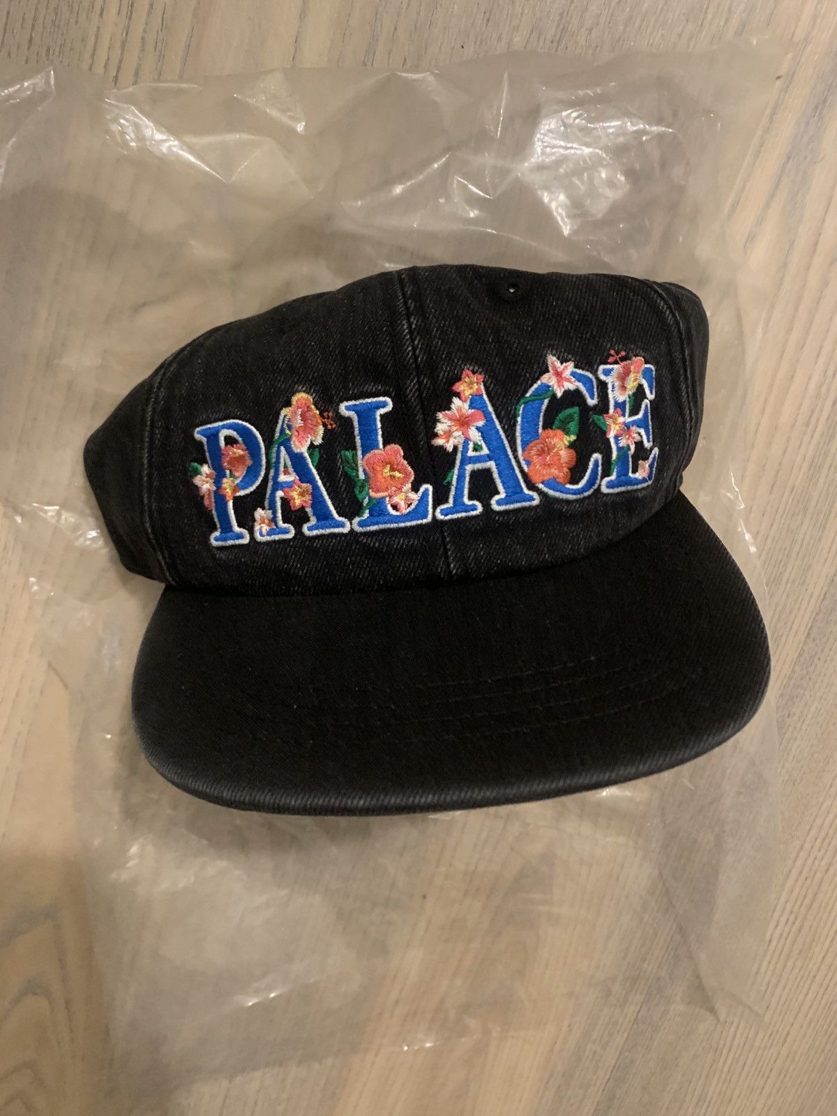 Palace Hawaii floral flower cap washed denim embroider