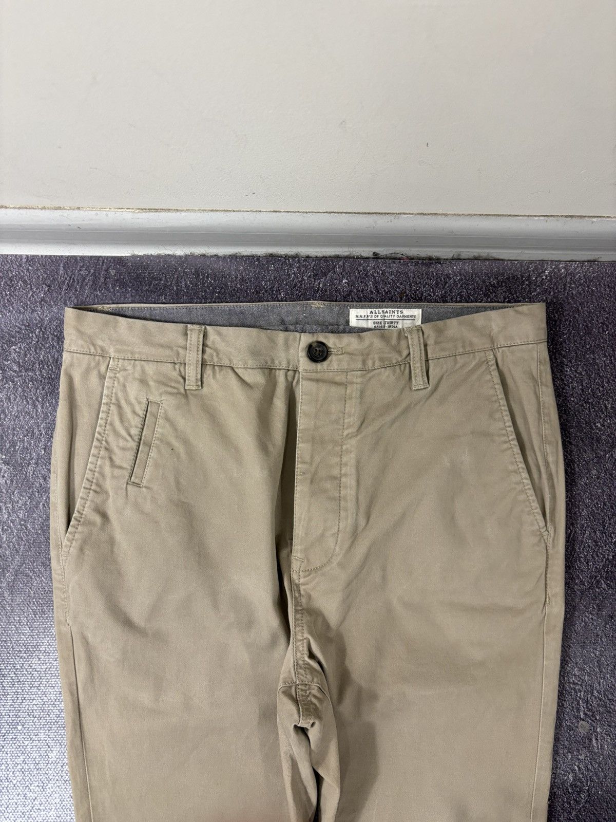 Allsaints AllSaints Men’s Slim Straight Cotton Stretch Chino Pants Size US 30 / EU 46 - 5 Thumbnail