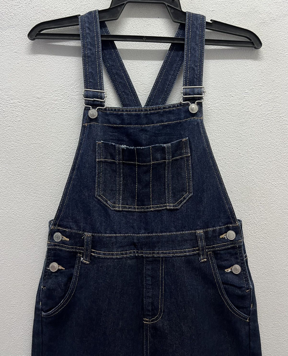 Japanese Brand × Vintage Vintage Y2K Style Dark Wash Denim Overalls Size US 31 - 3 Thumbnail