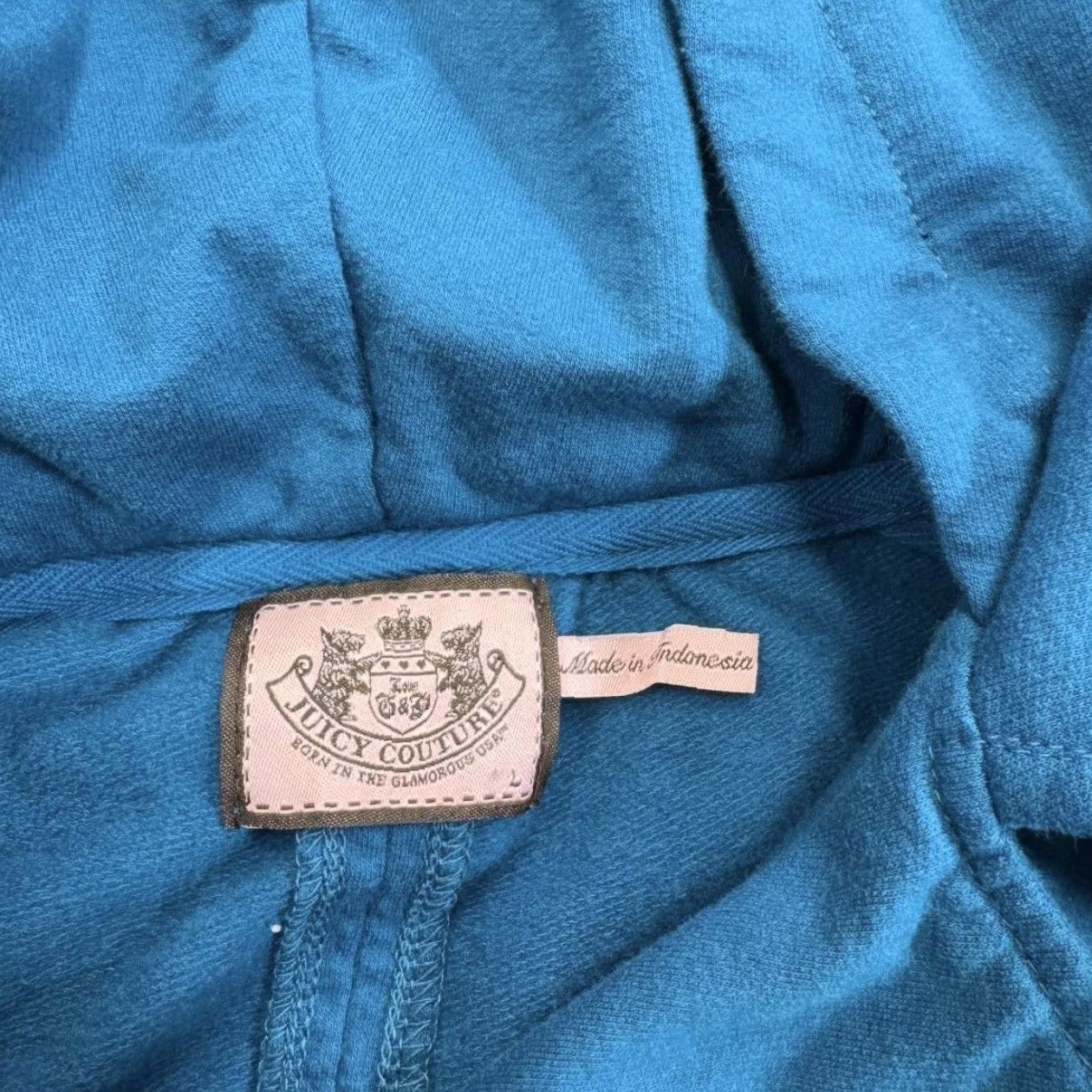Juicy Couture VINTAGE Juicy Couture Jacket Womens Medium Blue Hooded Double Breasted Peacoat Pockets Coat Size M / US 6-8 / IT 42-44 - 5 Thumbnail