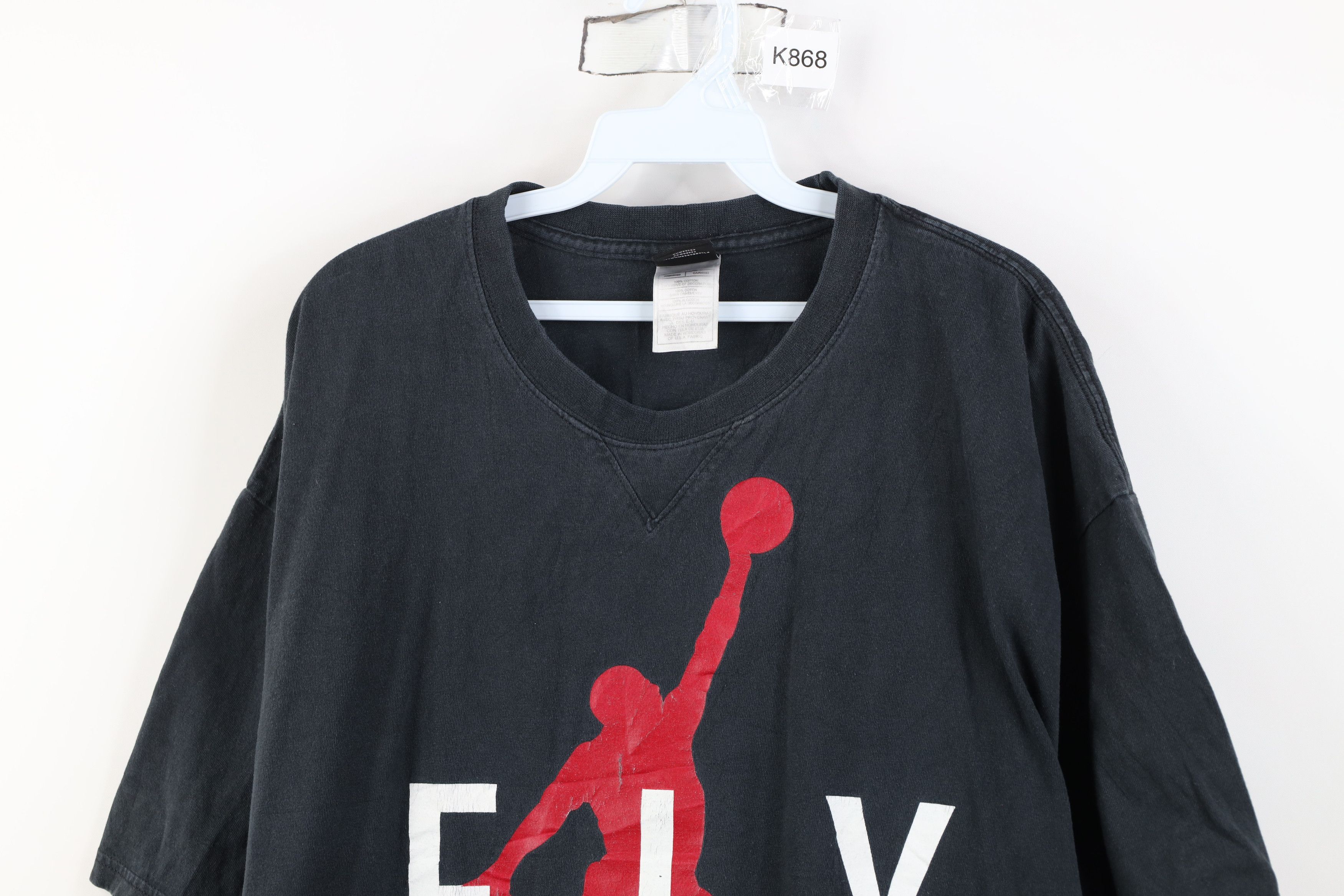 Nike Vintage Nike Air Jordan Spell Out Fly Jumpman Wings T-Shirt Size US XL / EU 56 / 4 - 2 Thumbnail