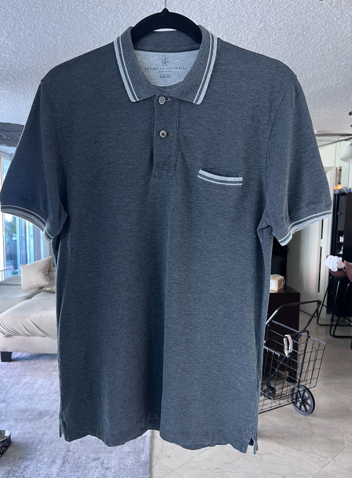 Brunello Cucinelli Brunello Cucinelli Polo with Pocket Size US S / EU 44-46 / 1 - 2 Thumbnail