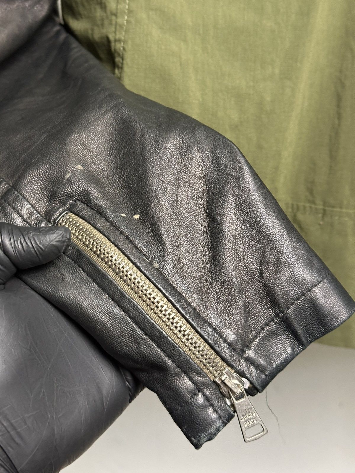Giorgio Brato Giorgio Brato Ripstop Hybrid Leather Ratti Biker Jacket Size US L / EU 52-54 / 3 - 15 Thumbnail