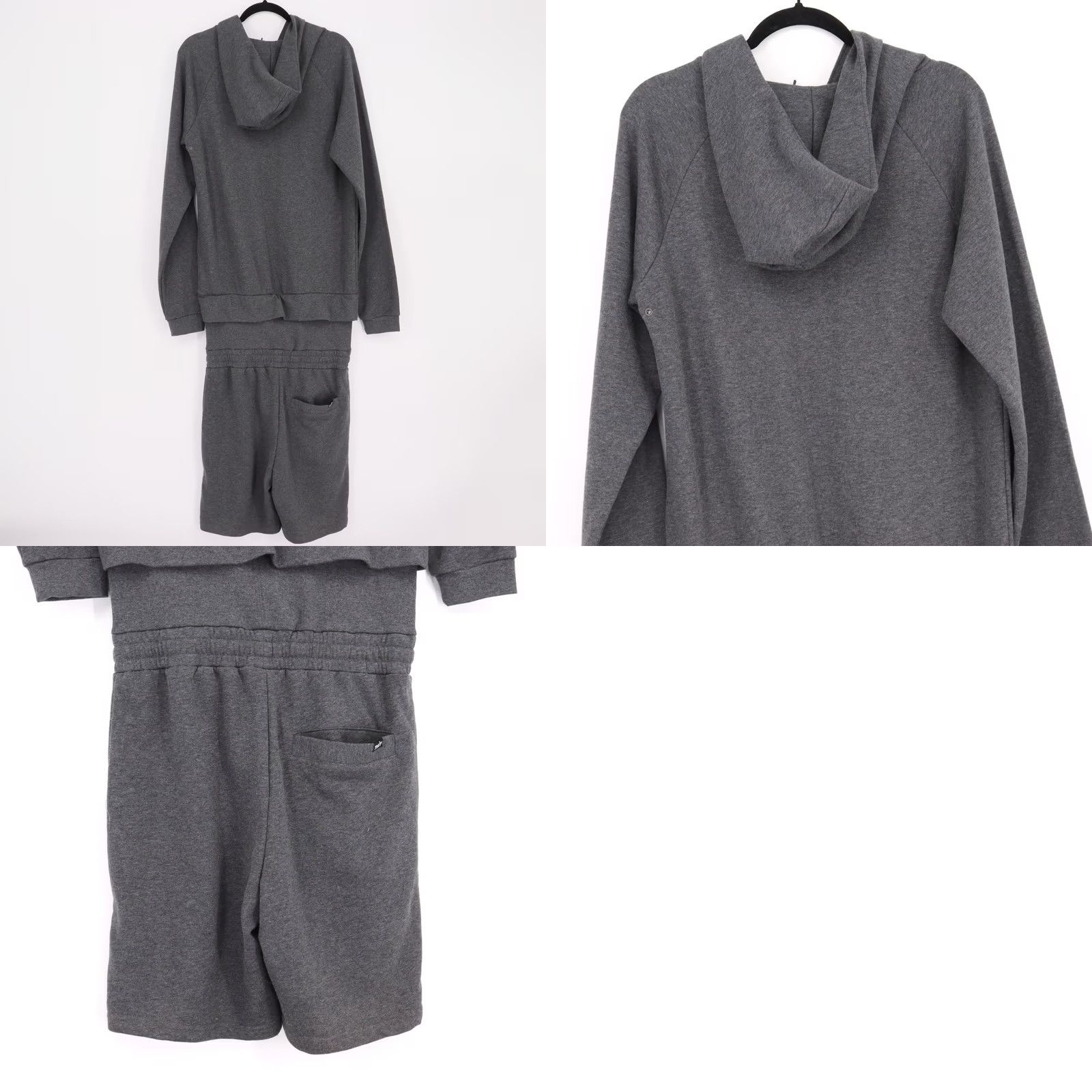 Vintage TUXY The Summer Suit Mens Jumpsuit Hoodie Shorts Fleece Charcoal Black Size M Crew Neck Zip Pocket Set Size US M / EU 48-50 / 2 - 8 Thumbnail