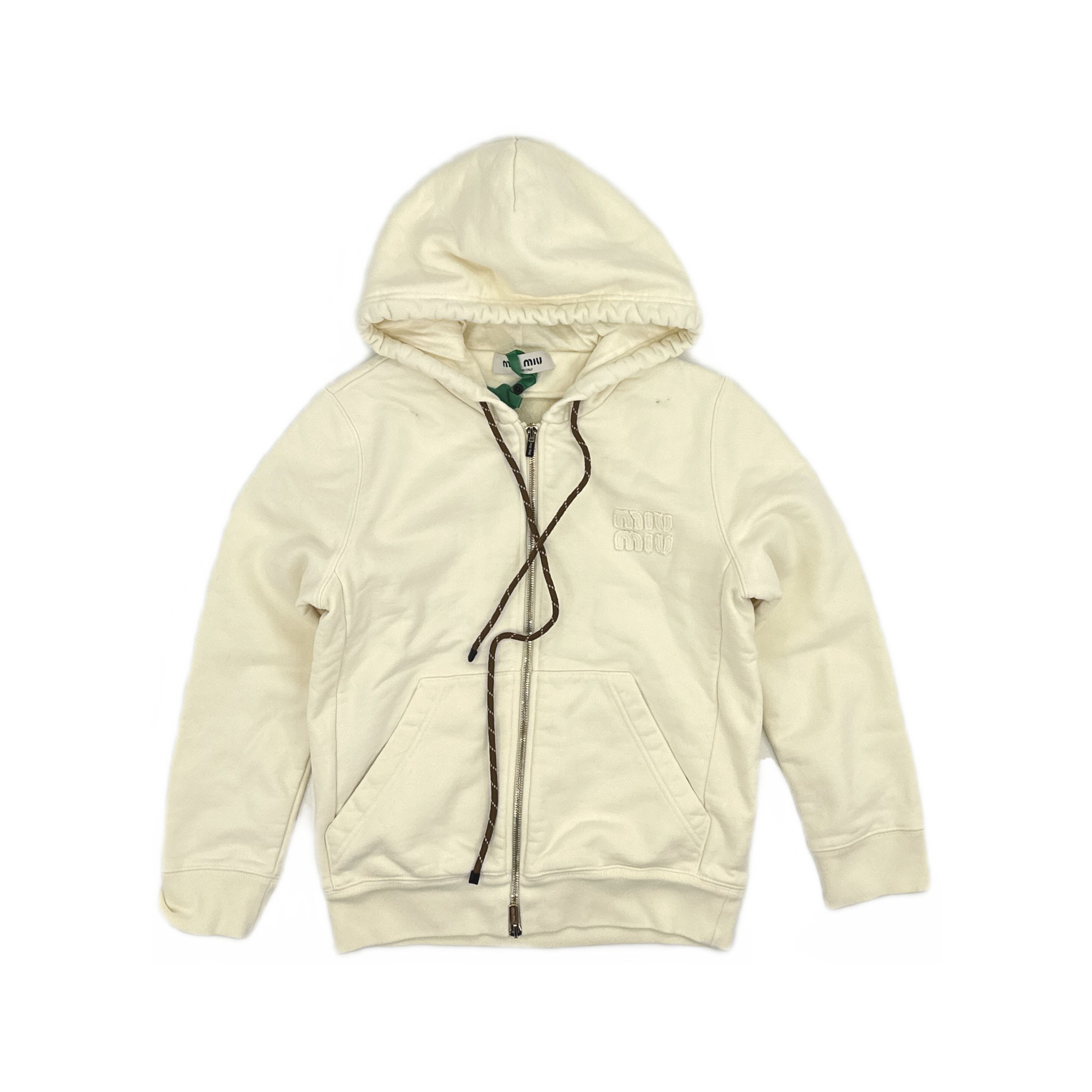 Miu Miu Miu Miu Logo Embroidered Zip Hoodie Size XS Size XS / US 0-2 / IT 36-38 - 1 Thumbnail