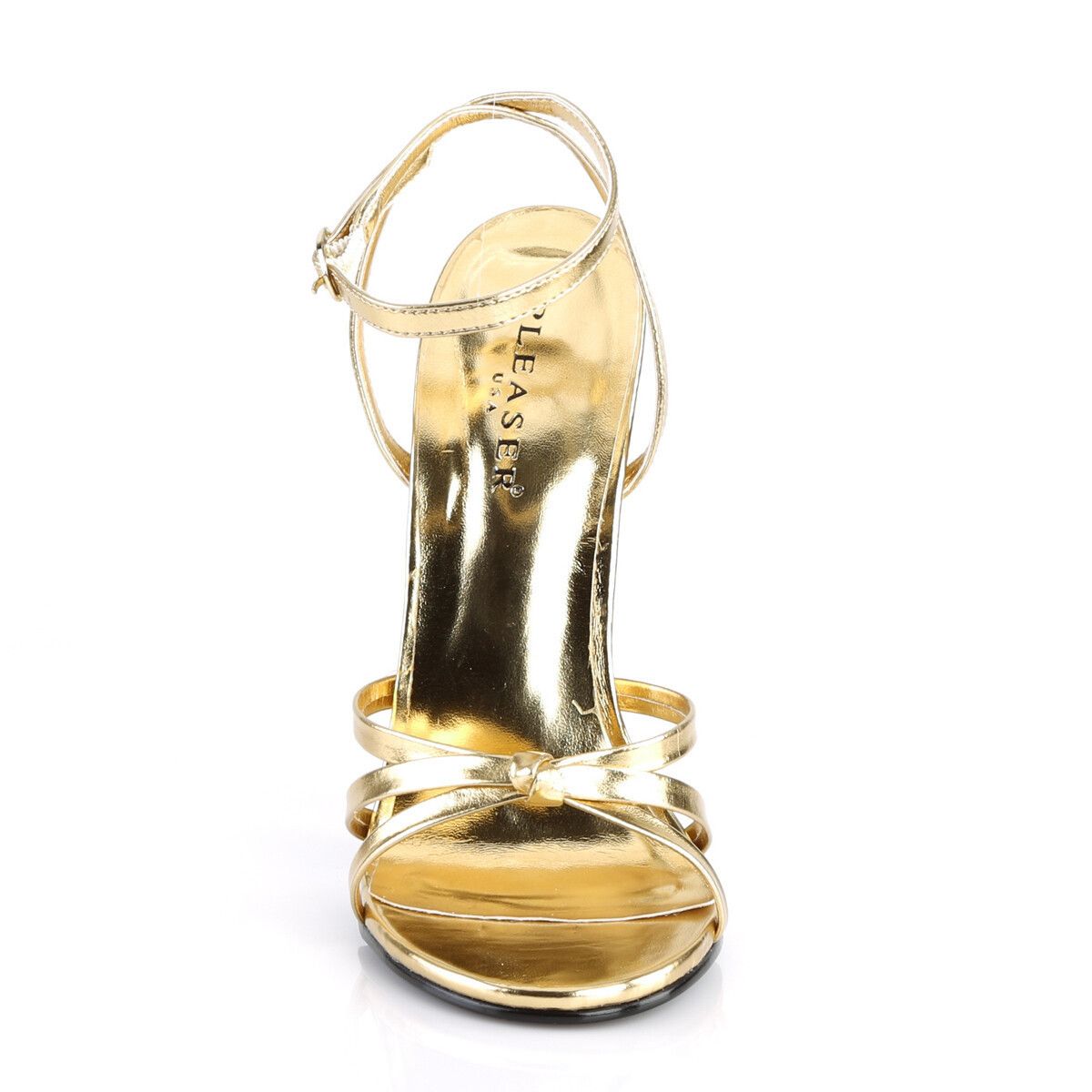 Other Domina 108 Gold High 6" Spike Heels Ankle Strap Stiletto Sho Size US 11 / IT 41 - 4 Thumbnail