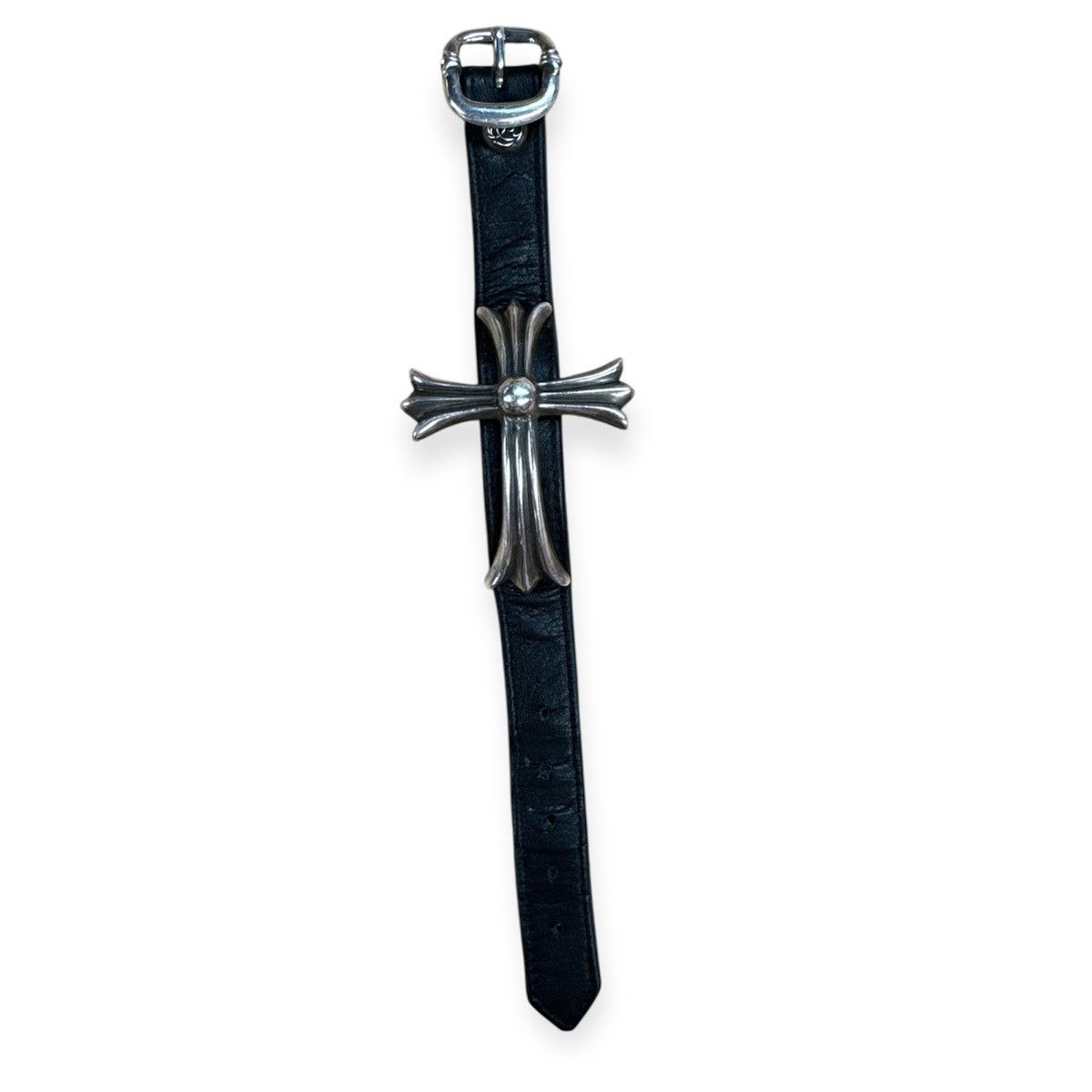 Chrome Hearts Chrome Hearts Large Bent Cross Gunslinger Leather Bracelet Size ONE SIZE - 7 Thumbnail