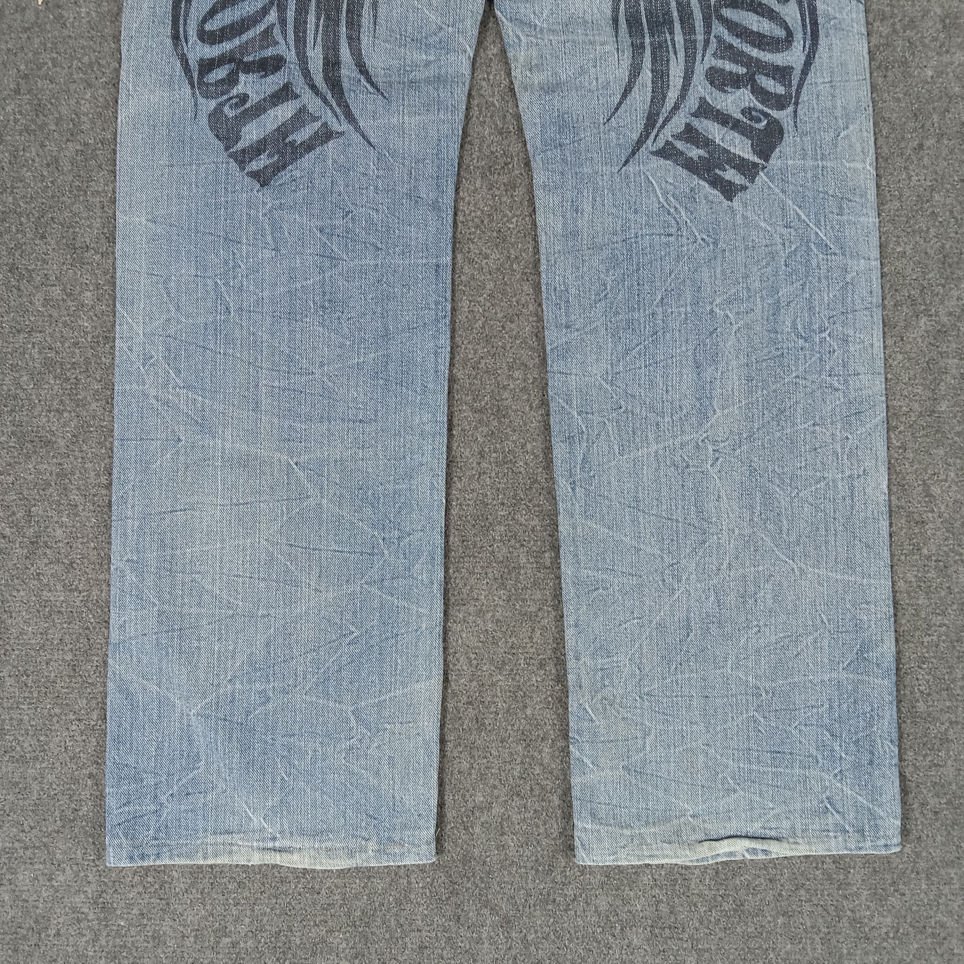 Japanese Brand × Vintage Back & Forth Back Print Punk Style Denim Jeans Size US 31 - 3 Thumbnail