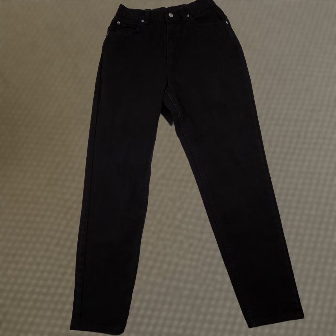 Vintage Riders Jeans Womens 10 Medium Black Denim High Rise Tapered Leg Mom Fit Size 32" / US 10 / IT 46 - 1 Thumbnail