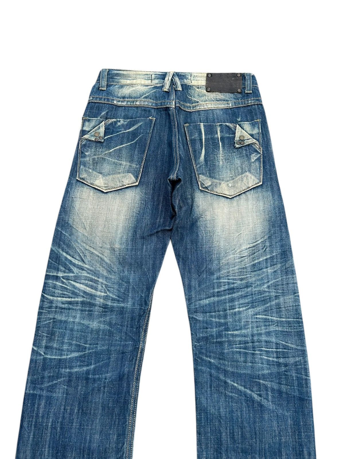 Kapital Vintage Blue Starnik Punk Bondage Faded Denim Jeans Size US 32 / EU 48 - 9 Thumbnail