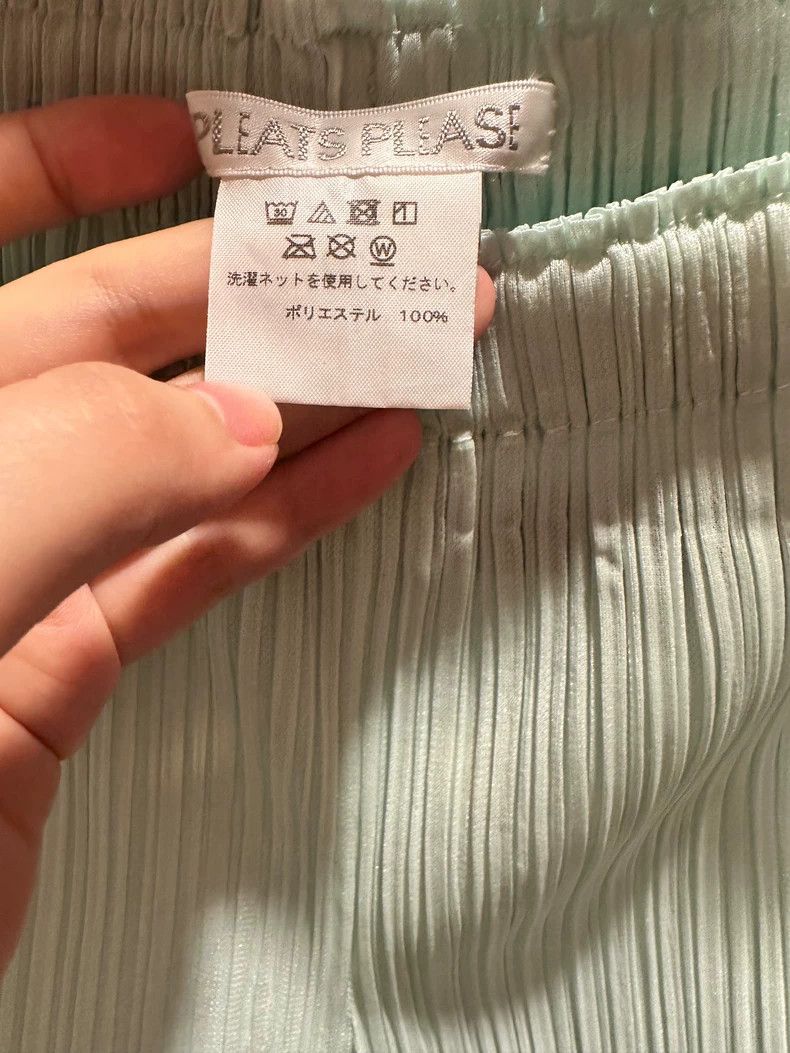 Issey Miyake Issey Miyake size:3 Mint green pleated wide-leg pants Size 22" - 4 Thumbnail