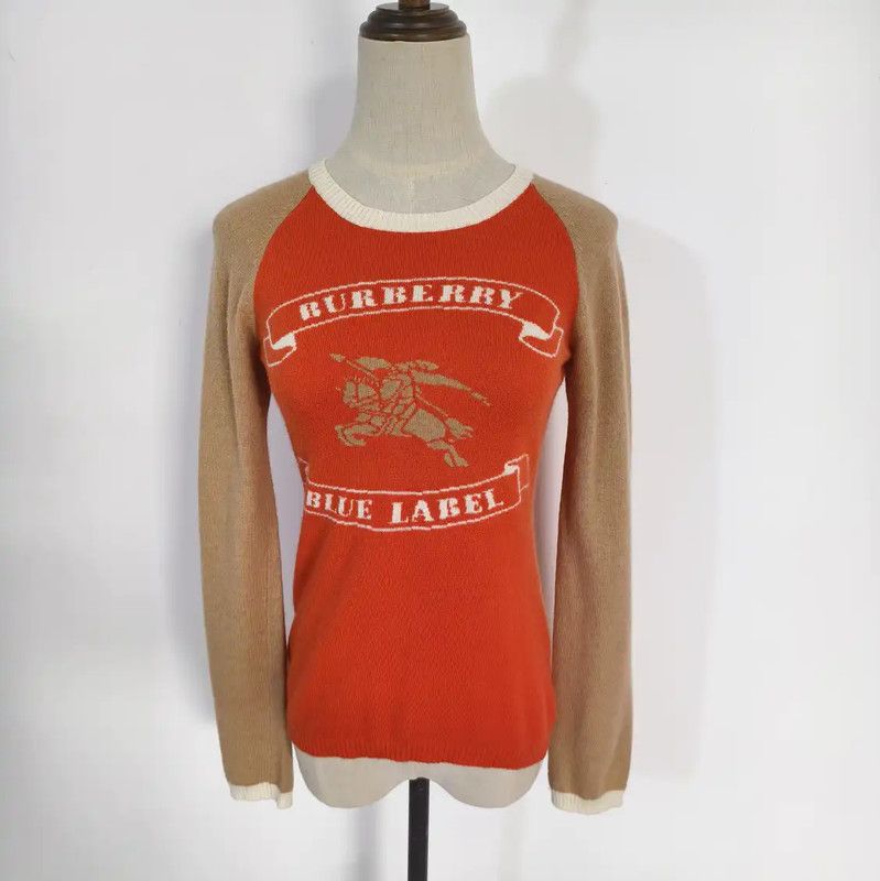 Burberry Burberry Orange Wool Long Sleeve Sweater Size M / US 6-8 / IT 42-44 - 1 Thumbnail
