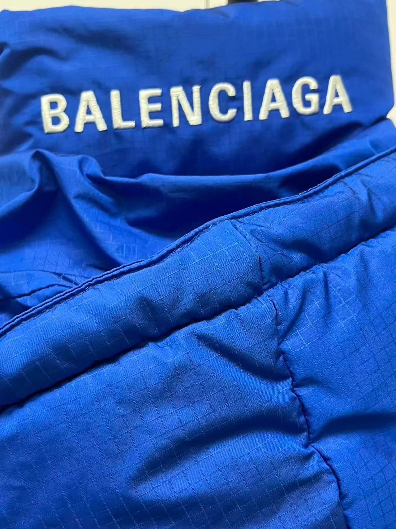 Balenciaga Balenciaga blue logo print stand collar padded jacket 36 Size XS / US 0-2 / IT 36-38 - 3 Thumbnail
