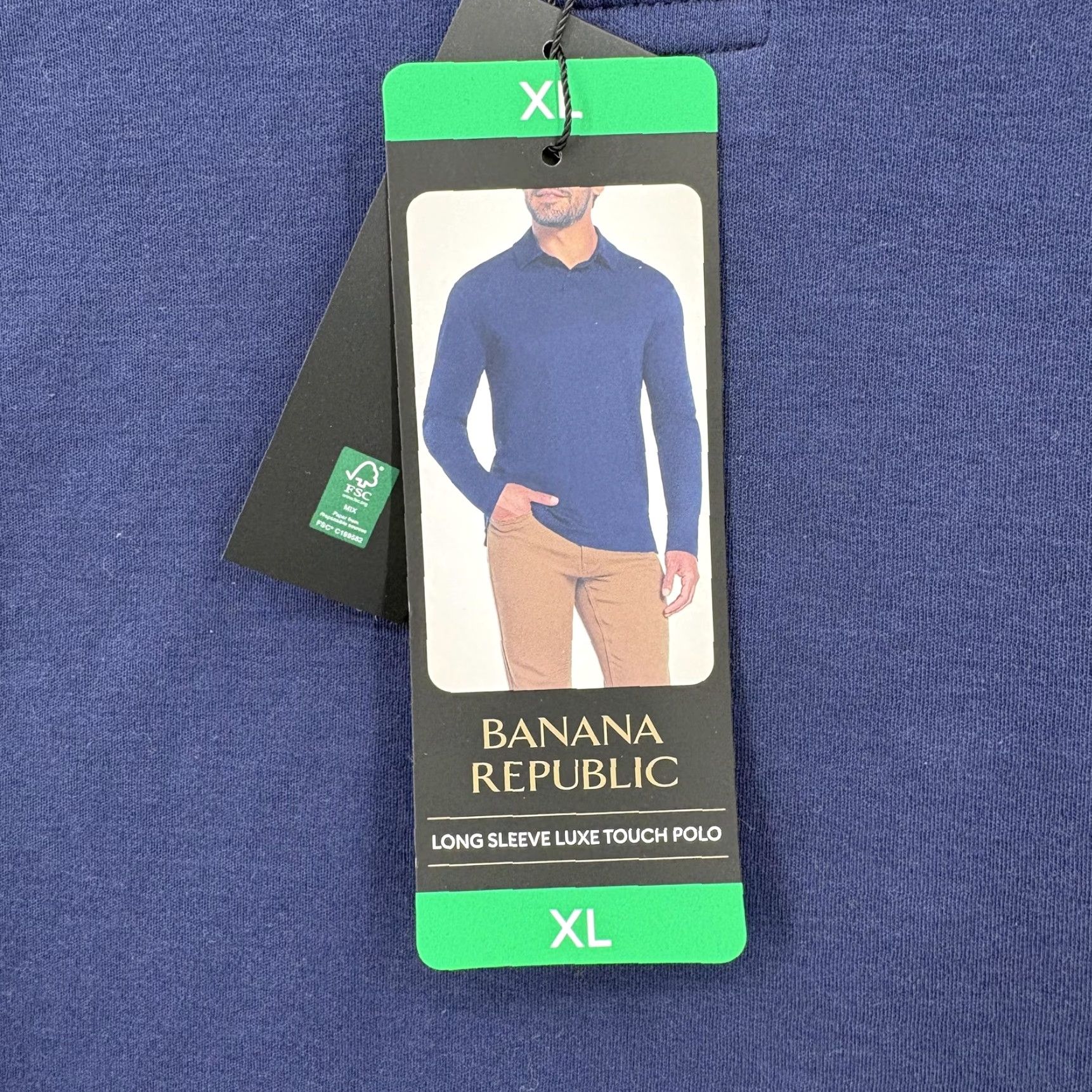 Banana Republic Banana Republic Luxe Touch Polo Shirt Mens XL Blue Long Sleeve Cotton Casual NWT Size US XL / EU 56 / 4 - 6 Thumbnail