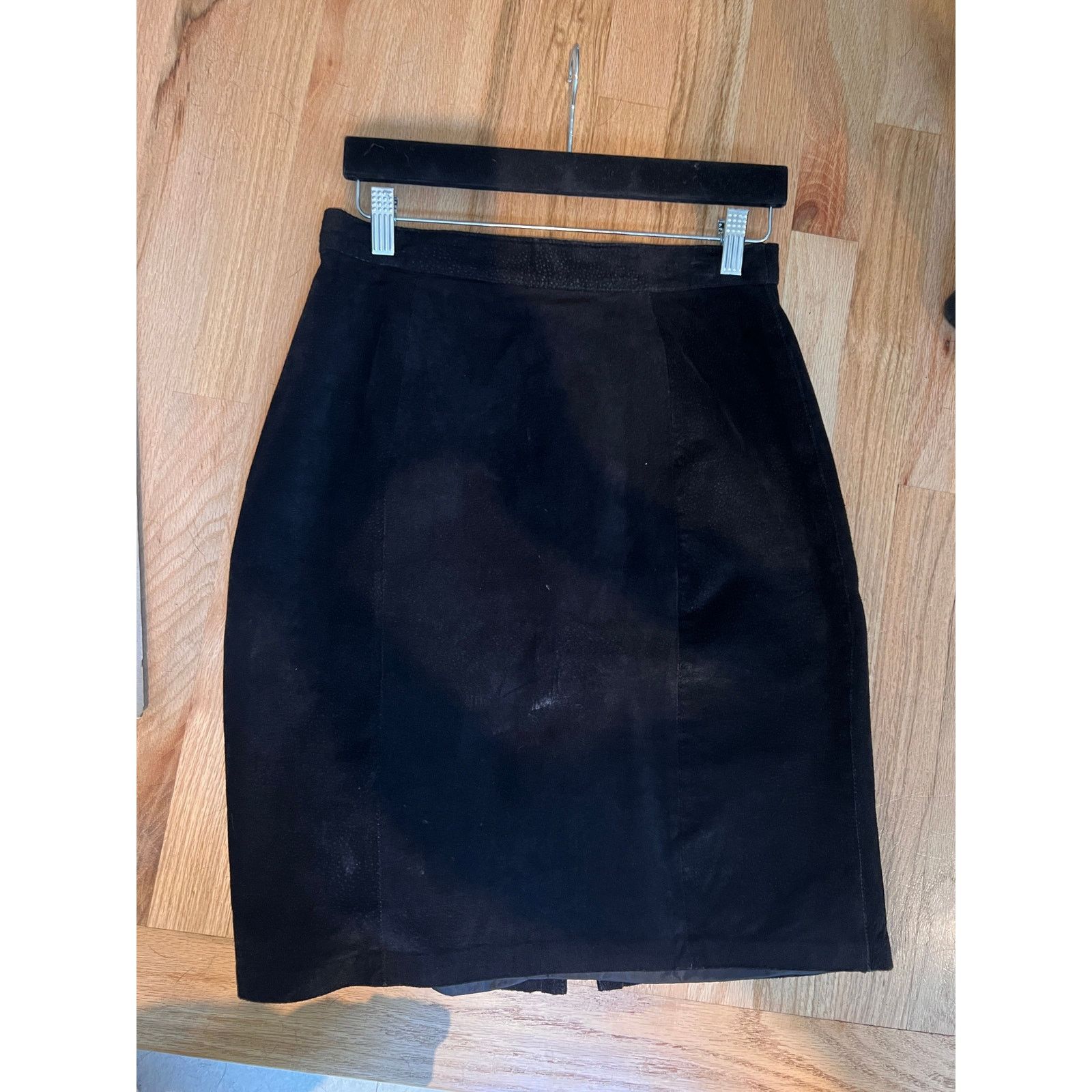 Unknown London Vintage Winlit Short Suede Leather Skirt Size 28" / US 6 / IT 42 - 3 Thumbnail