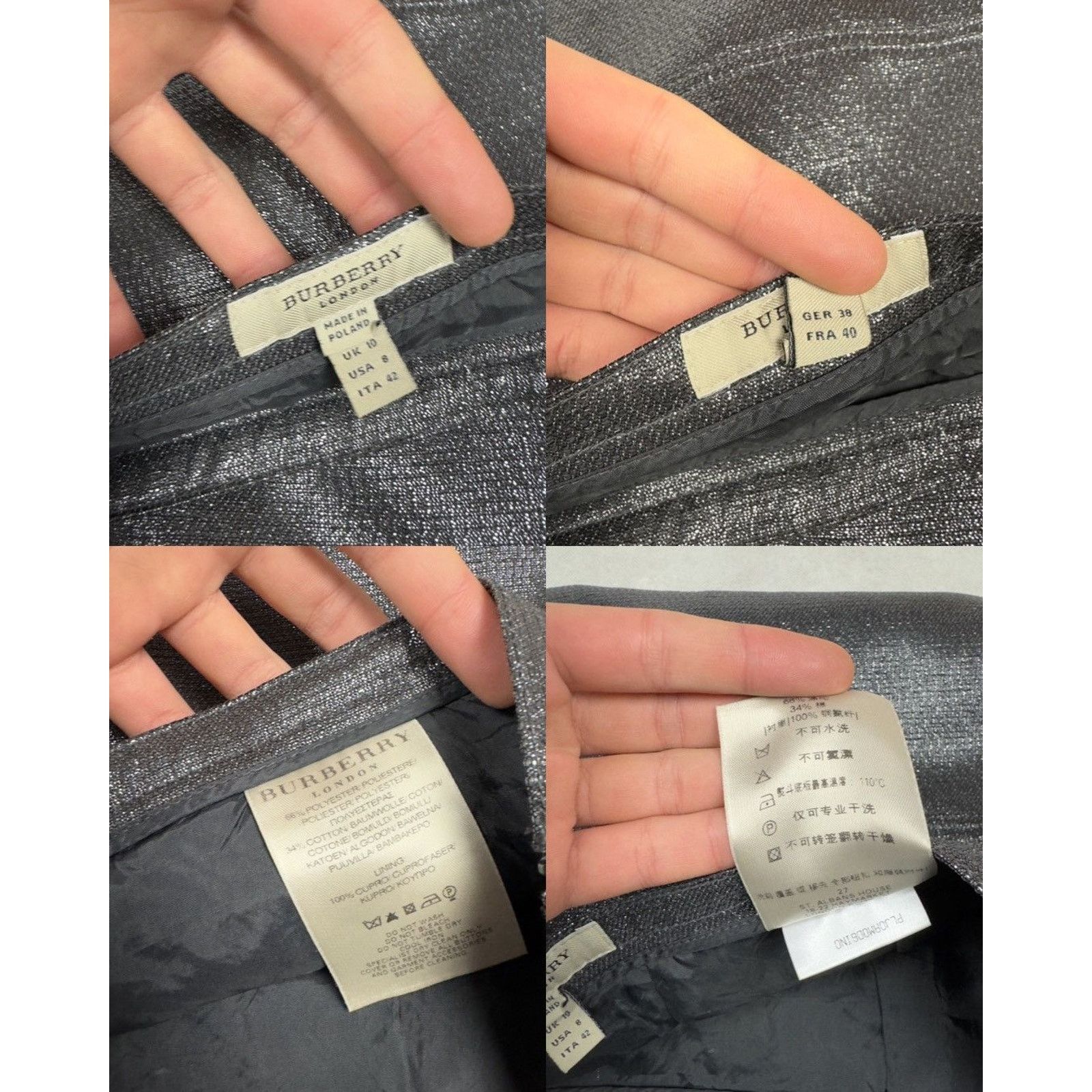 Burberry × Vintage Burberry Gray Mini Skirt 8 Size 30" / US 8 / IT 44 - 2 Thumbnail